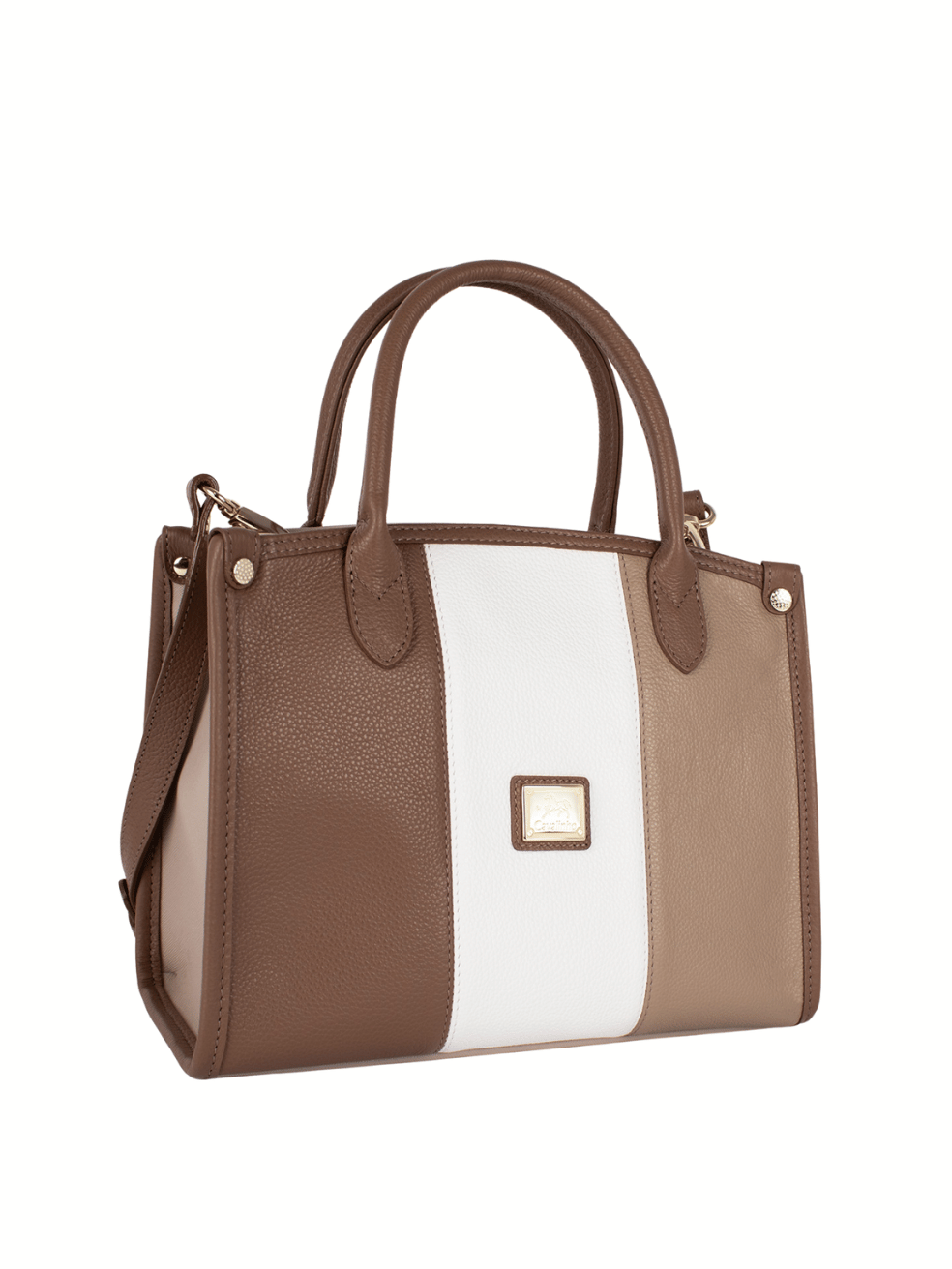 Cavalinho Soft Skin Leather Handbag SKU 16070480.31 #color_Tan / White / Beige