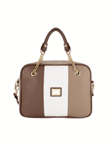 Cavalinho Soft Skin Leather Handbag SKU 16070512.31 #color_Tan / White / Beige