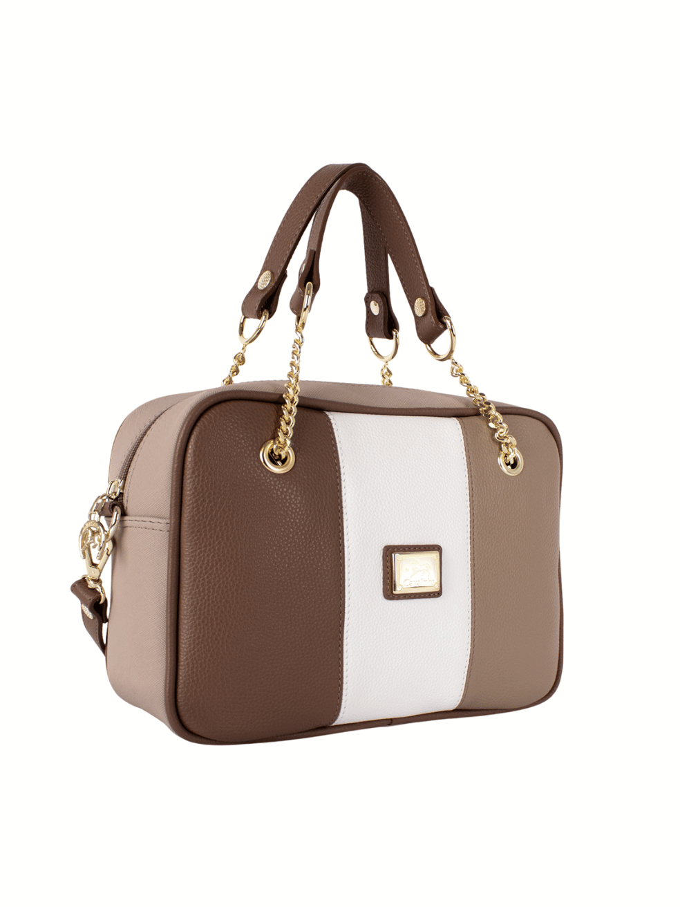 Cavalinho Soft Skin Leather Handbag SKU 16070512.31 #color_Tan / White / Beige