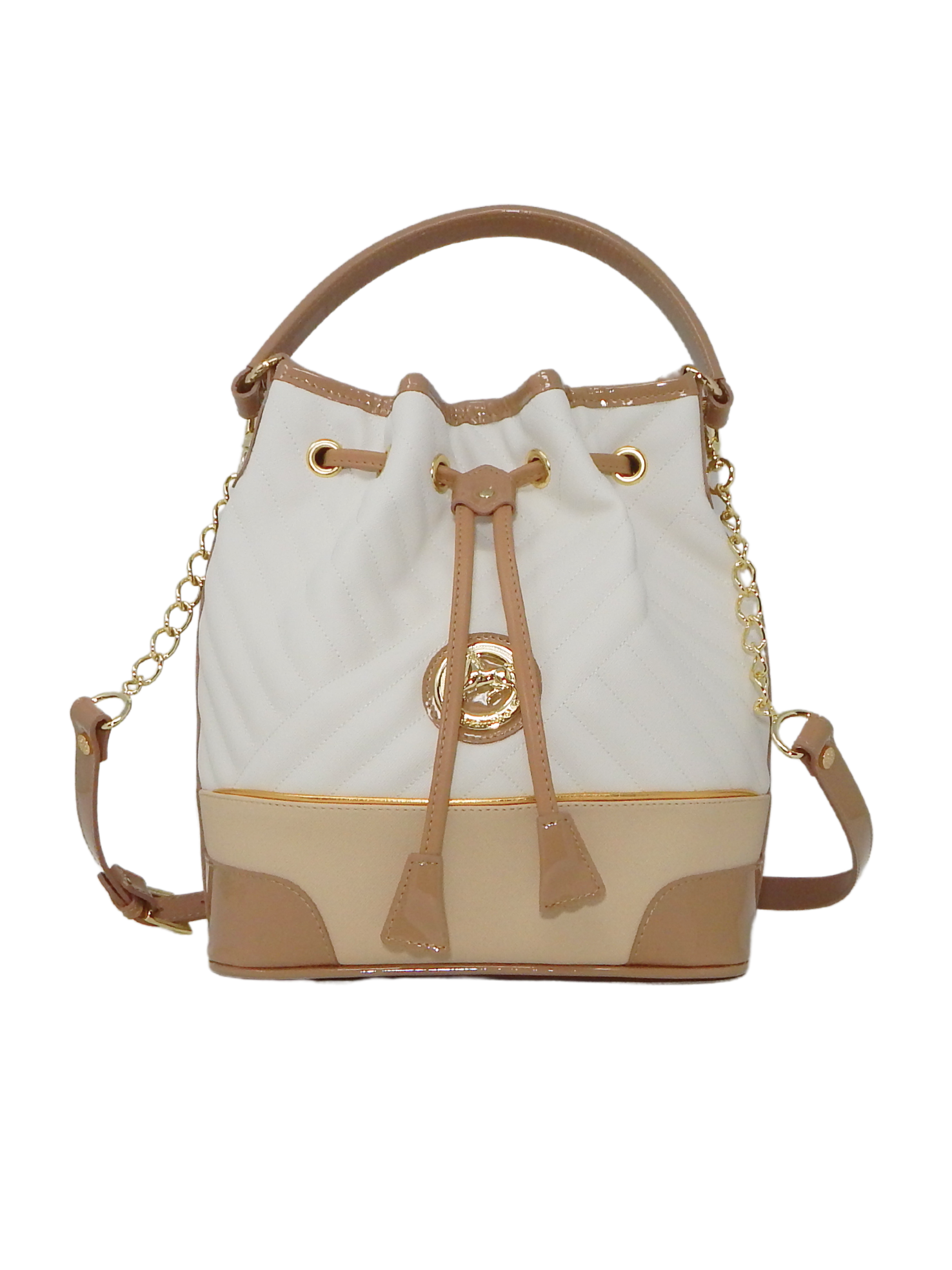 Cavalinho Ciao Bella Bucket Bag SKU 18060281.31 #color_beige / white