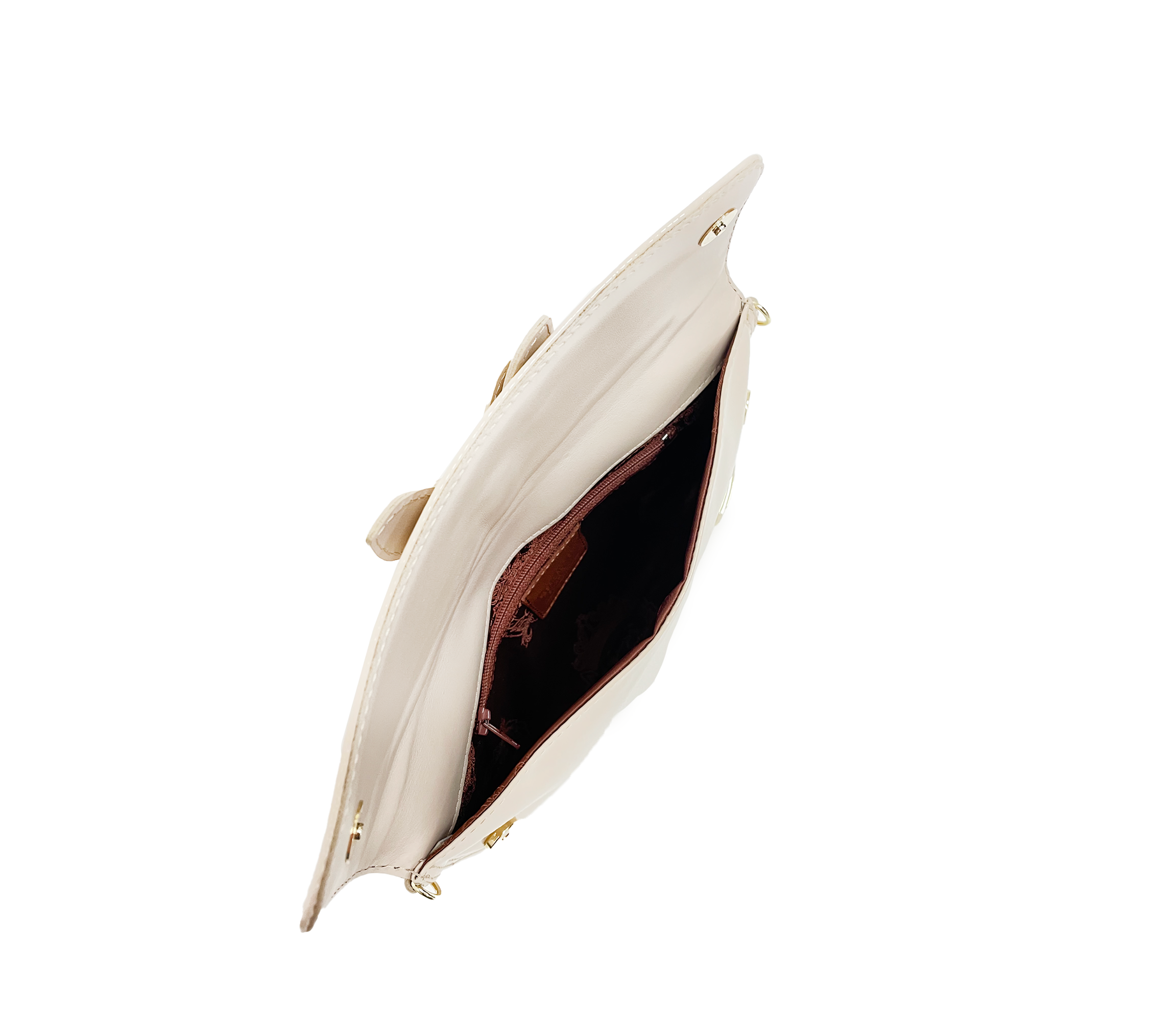 Cavalinho All In Patent Leather Clutch Bag SKU 18090068.05 #color_beige