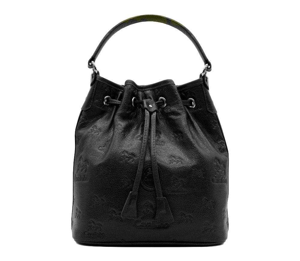 Cavalinho Cavalo Lusitano Leather Bucket Bag sku 18090281.01 #color_black