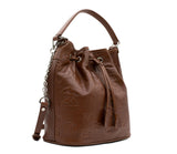 Cavalinho Cavalo Lusitano Leather Bucket Bag sku 18090281.13 #color_saddlebrown