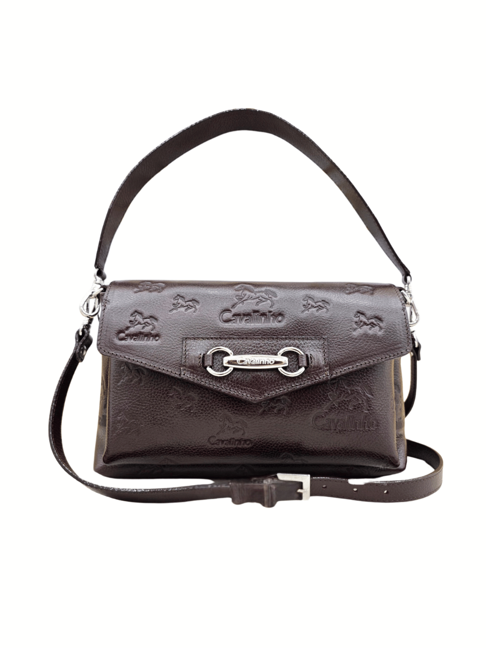 Cavalinho Cavalo Lusitano 3 in 1: Leather Clutch, Handbag or Crossbody Bag SKU 18090546.02 #color_brown