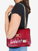 Cavalinho Gallop Patent Leather Shoulder Bag SKU 18170471.04 #color_red