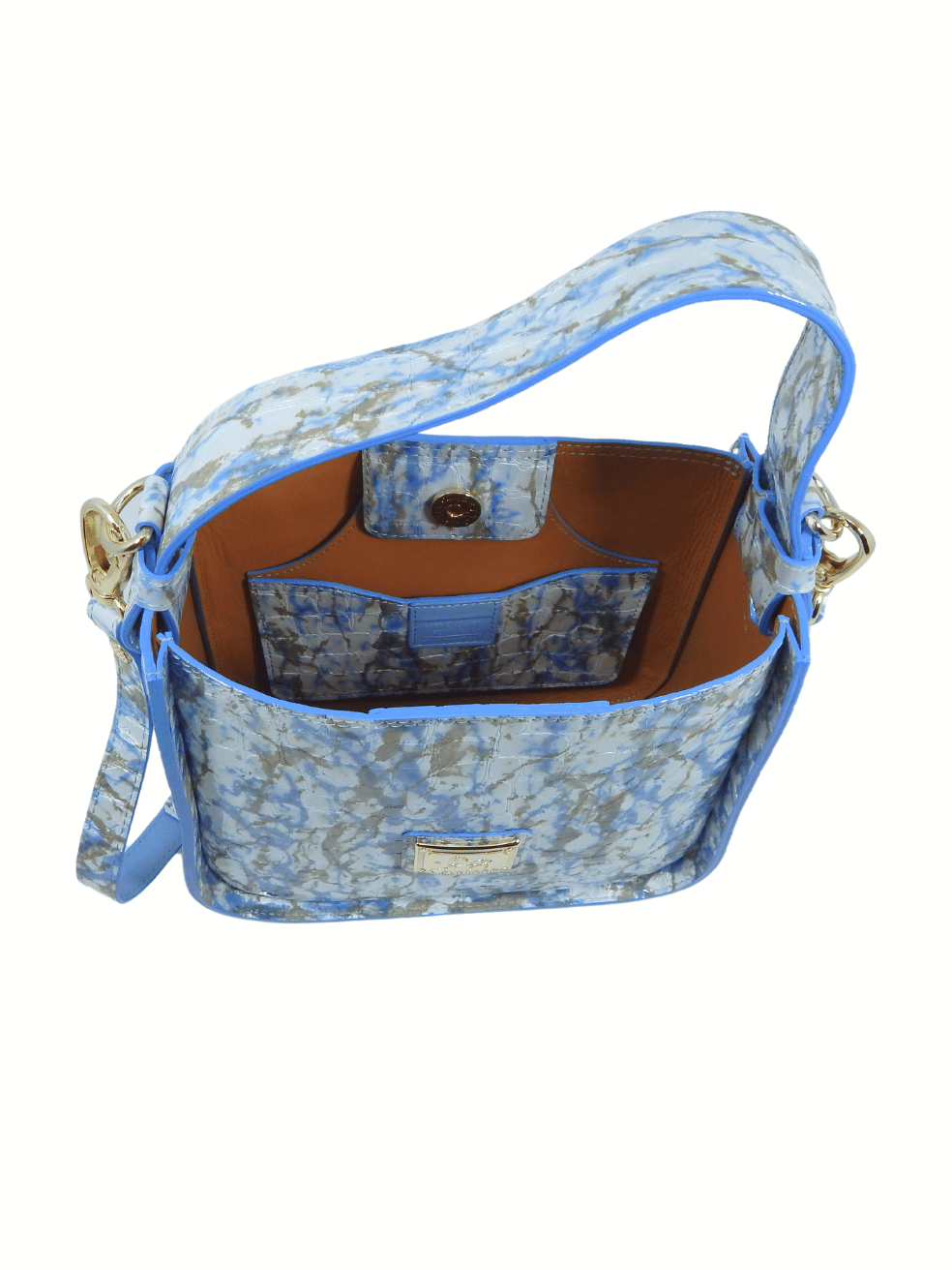 Cavalinho Gallop Patent Leather Handbag SKU 18170475.10 #color_blue / white