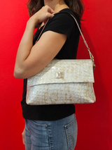 Cavalinho Gallop 3 in 1: Patent Leather Clutch, Handbag or Crossbody Bag SKU 18170509.31 #color_beige / white