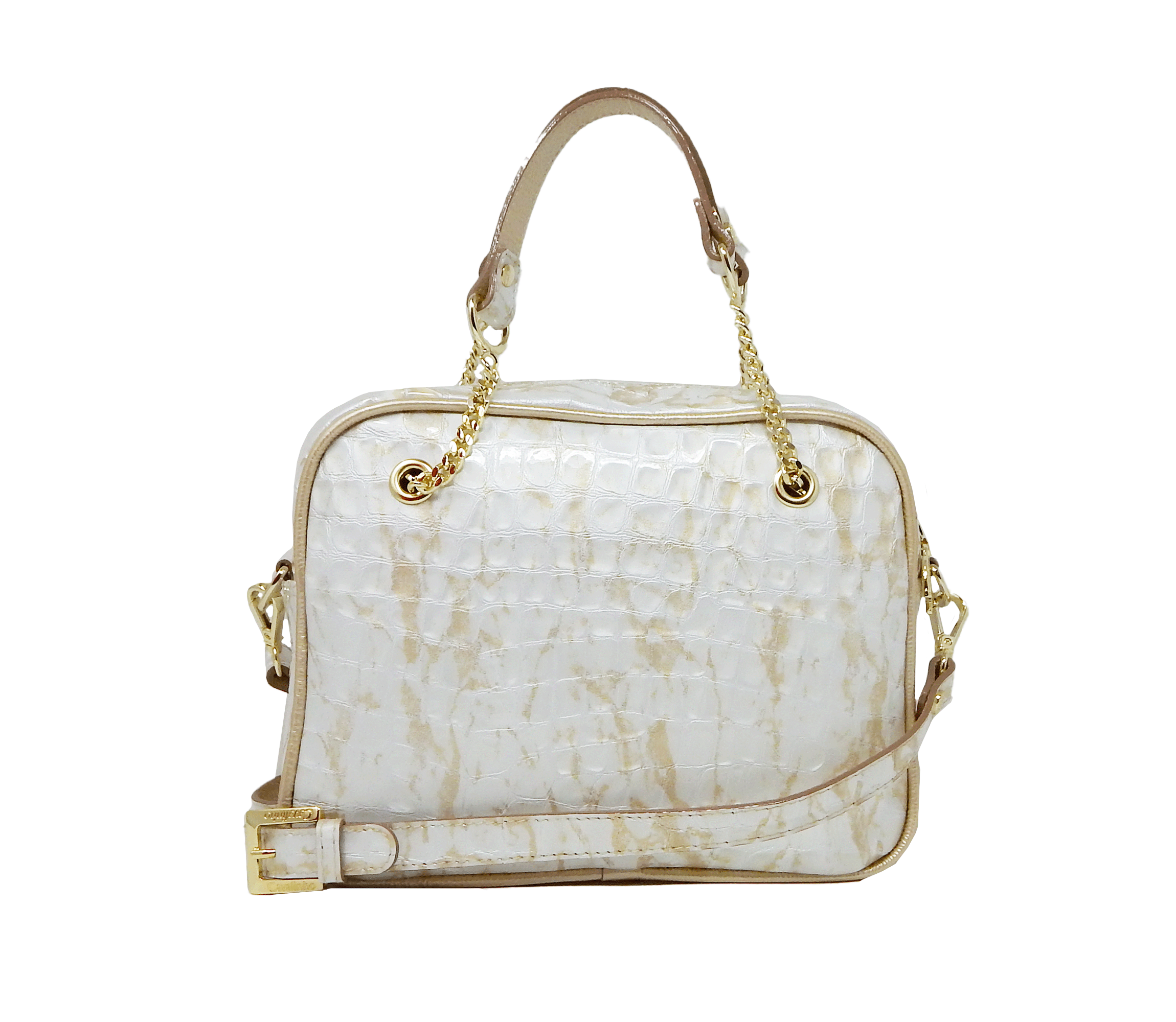 Cavalinho Gallop Patent Leather Handbag SKU 18170512.31 #color_beige / white