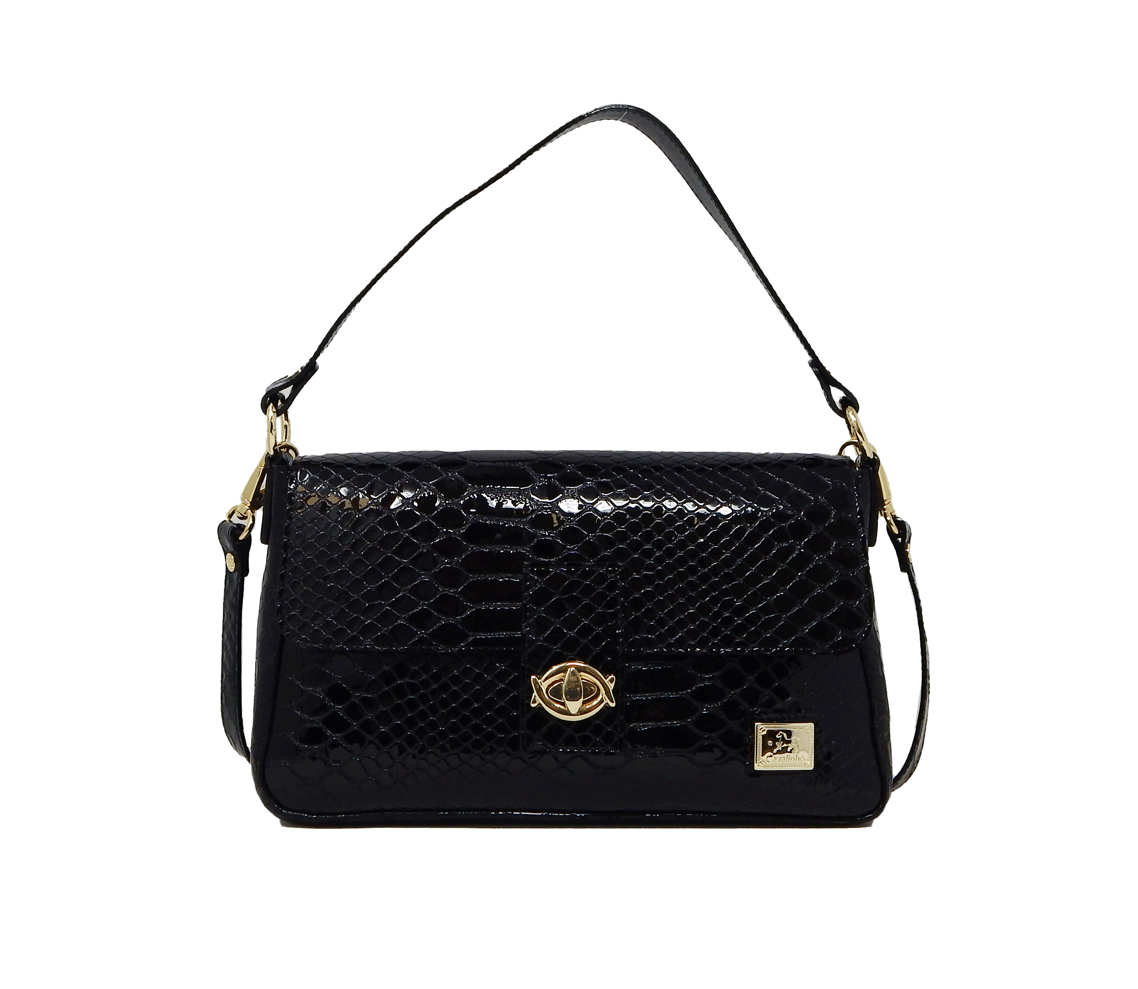 Cavalinho Gallop Patent Leather Handbag SKU 18170515.01 #color_black