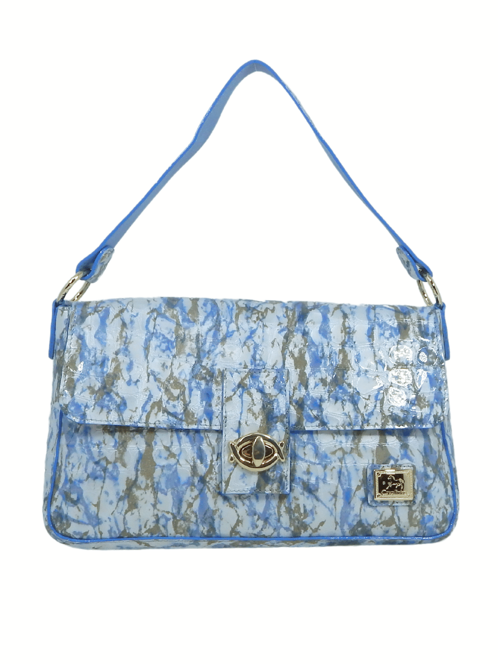 Cavalinho Gallop Patent Leather Handbag SKU 18170515.10 #color_blue / white