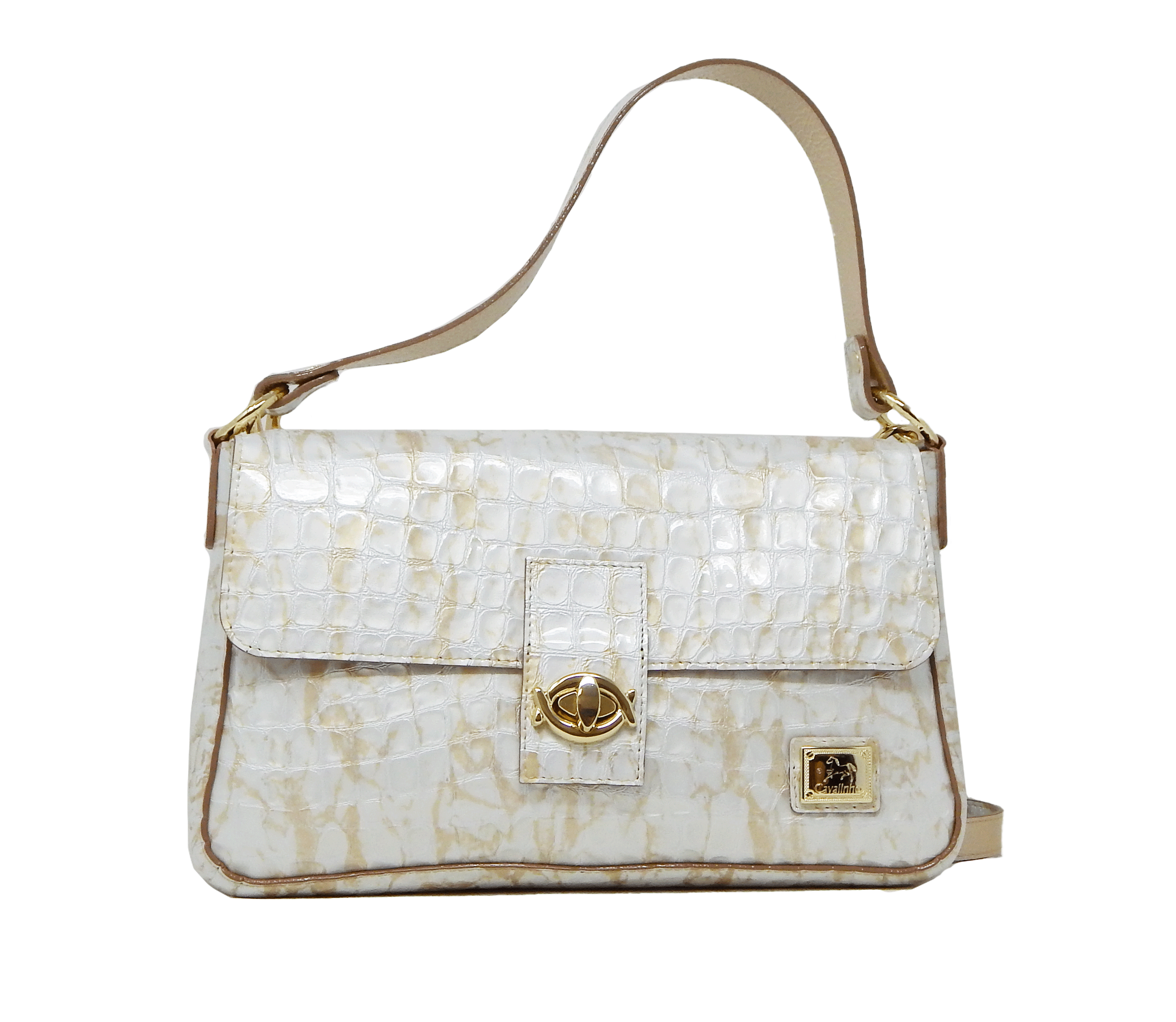 Cavalinho Gallop Patent Leather Handbag SKU 18170515.31 #color_beige / white