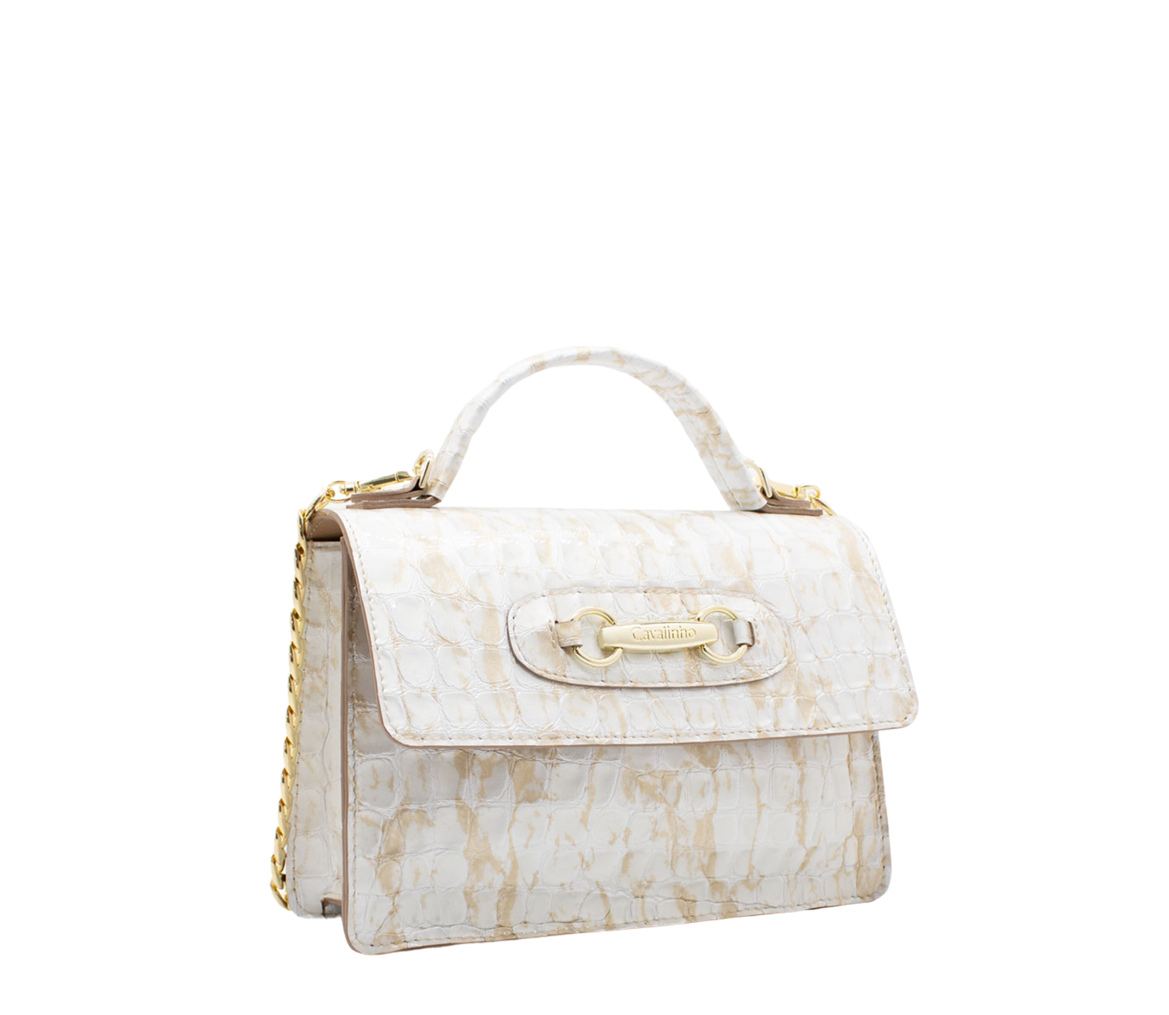 Cavalinho Gallop Patent Leather Handbag SKU 18170517.31 #color_beige / white