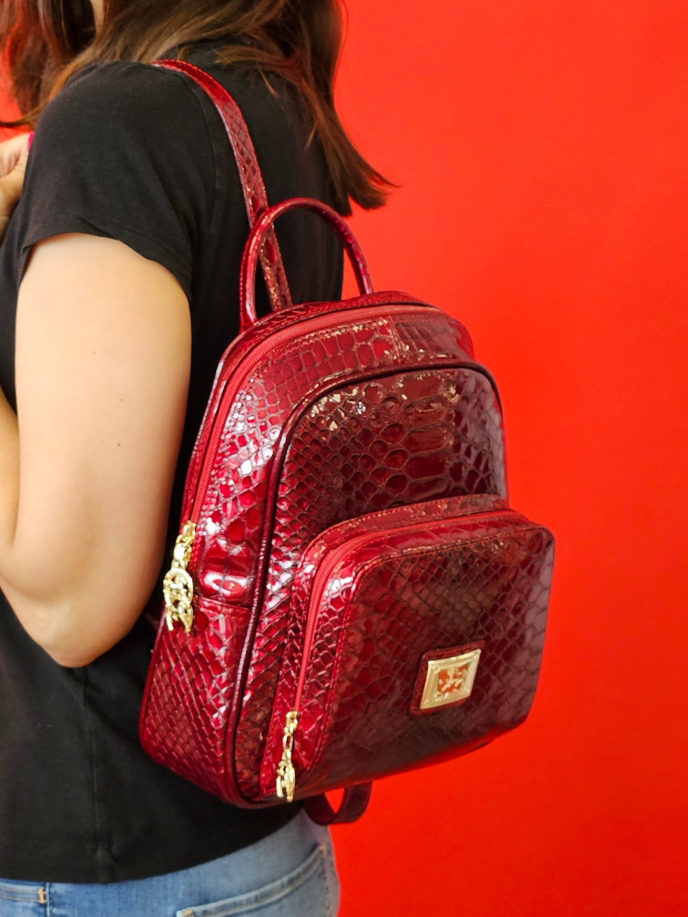 Cavalinho Gallop Patent Leather Backpack SKU 18170525.04 #color_red