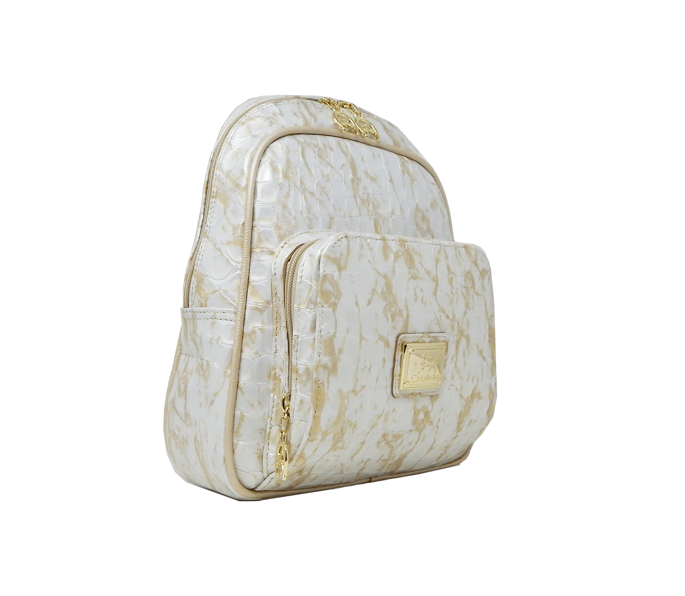 Cavalinho Gallop Patent Leather Backpack SKU 18170525.31 #color_beige / white