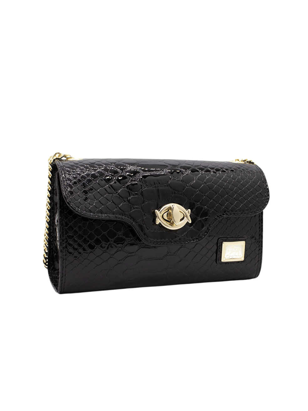 Cavalinho Gallop Patent Leather Clutch or Shoulder Bag SKU 18170535.01 #color_black