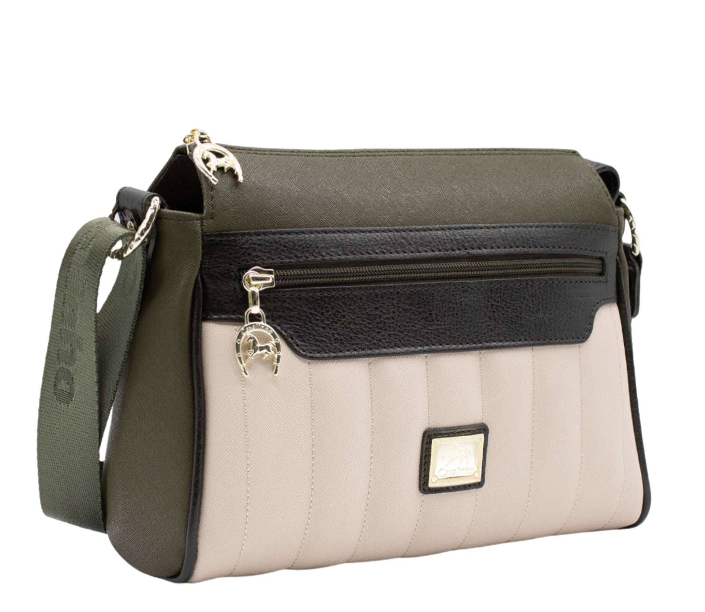 Cavalinho Grace Crossbody Bag SKU 18250373.09 #color_DarkOliveGreen / Beige