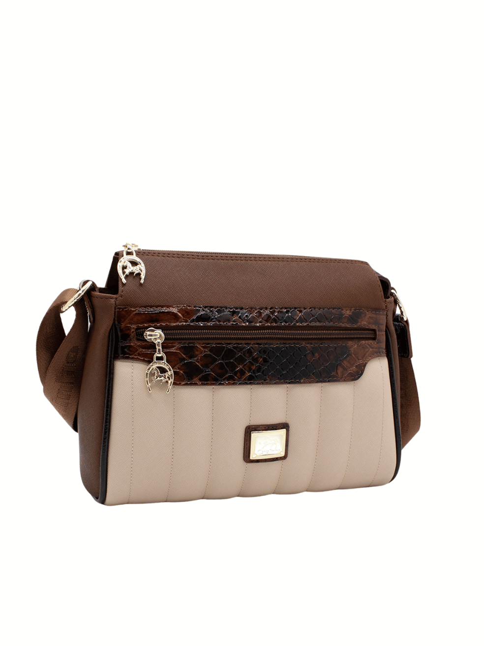 Cavalinho Grace Crossbody Bag SKU 18250373.34 #color_saddlebrown / beige