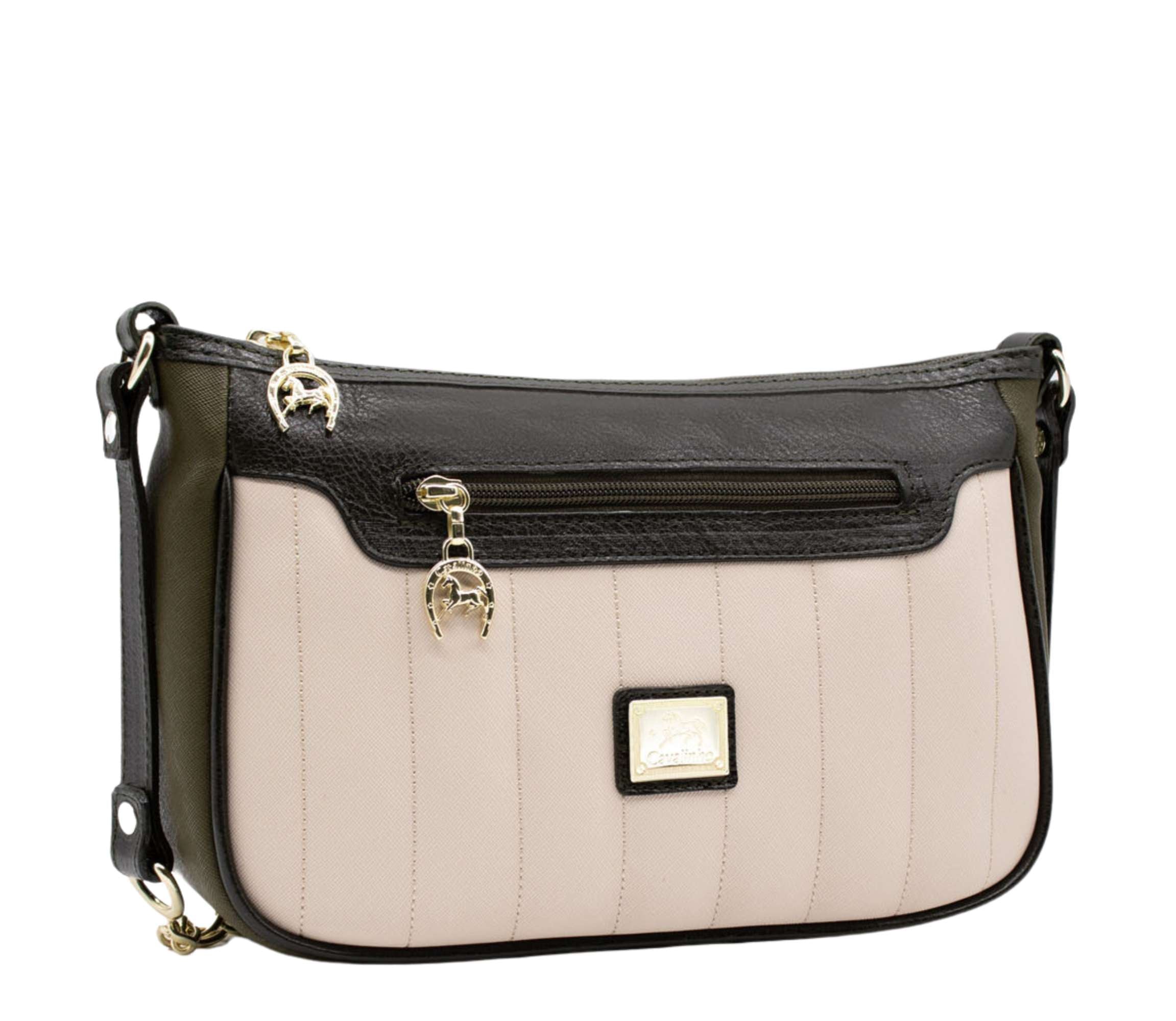 Cavalinho Grace Shoulder Bag SKU 18250435.09 #color_DarkOliveGreen / Beige