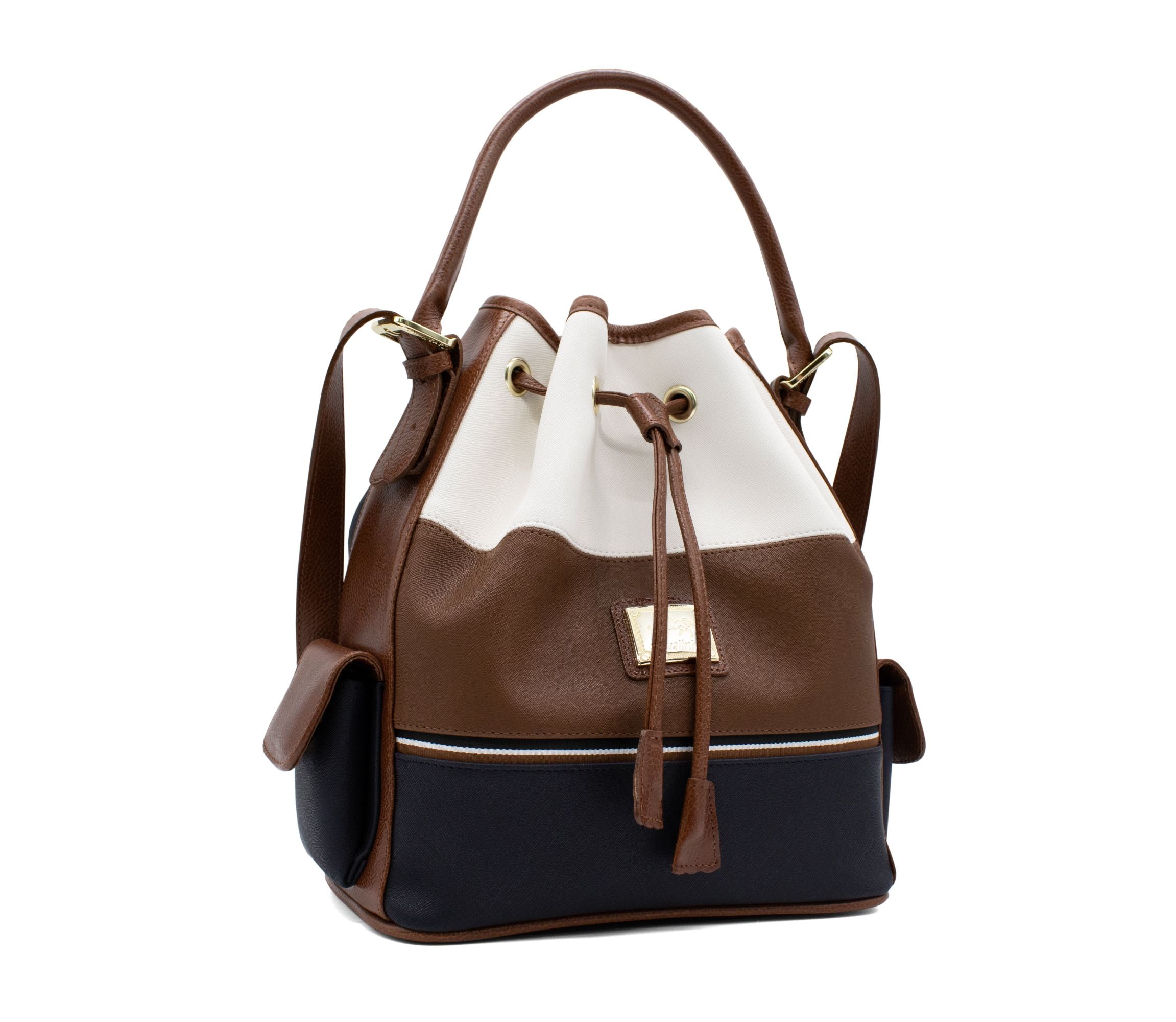 #color_ Black SaddleBrown White | Cavalinho Unique Bucket Bag - Black SaddleBrown White - 18260360.34_2