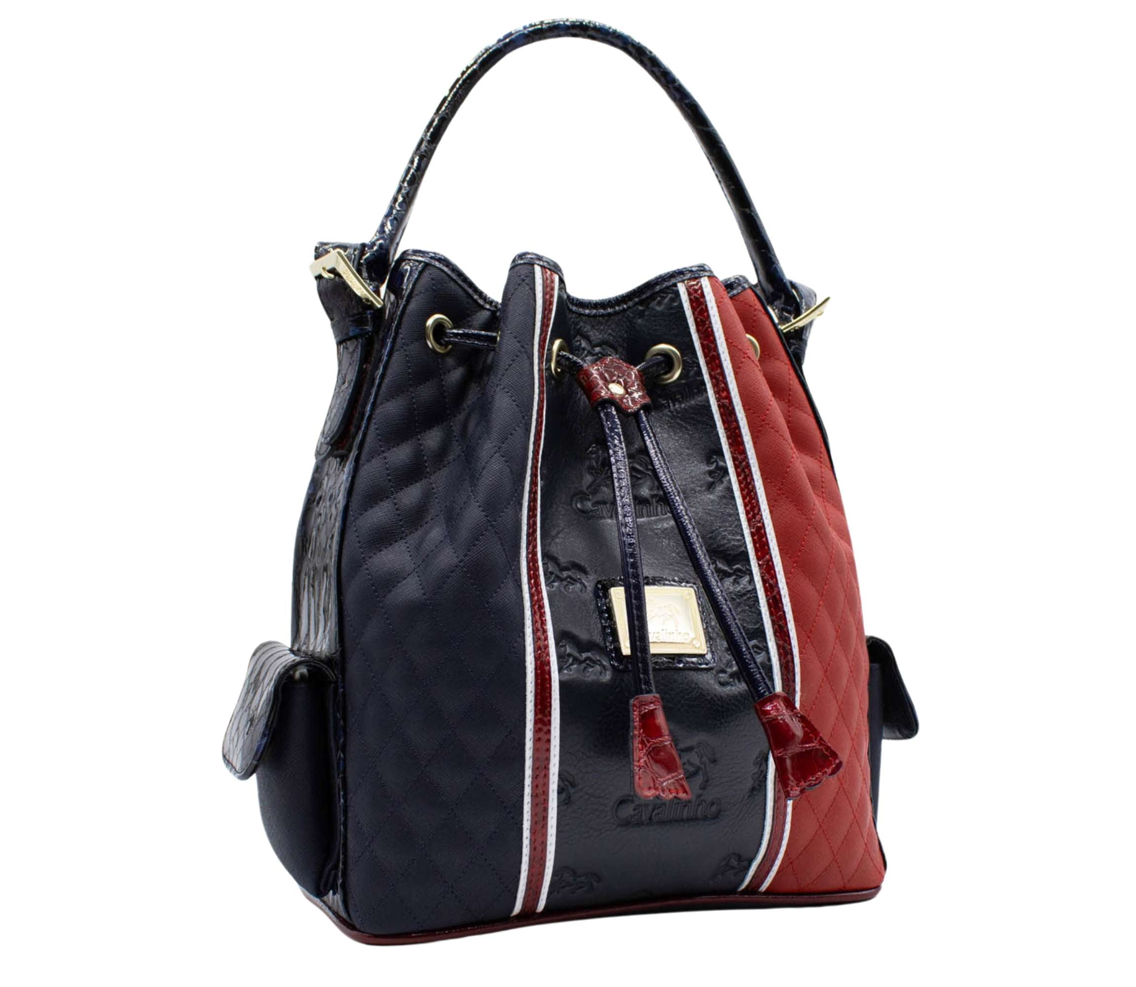 Cavalinho Prestige Bucket Bag SKU 18450360.22 #color_Navy / White / Red