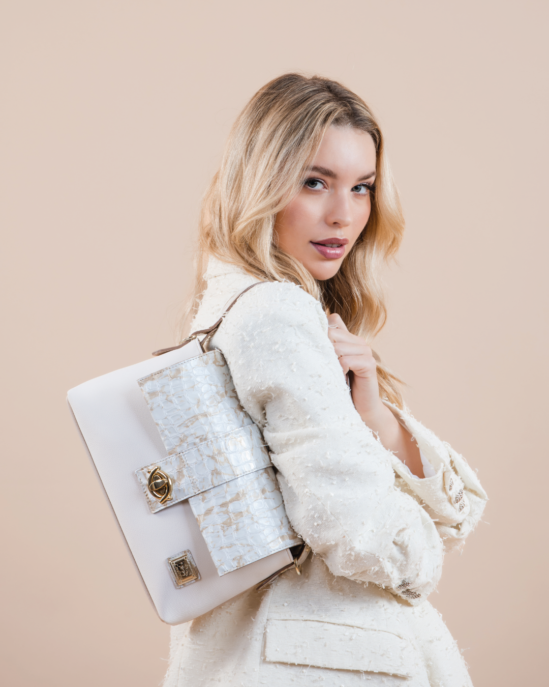 #color_ Beige White | Cavalinho Mystic Handbag - Beige White - 18460514.31LifeStyle_1