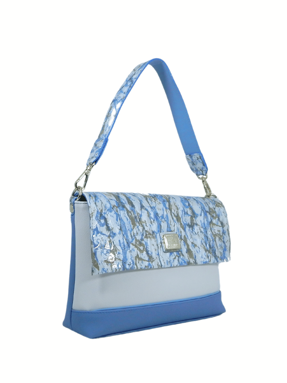 Cavalinho Acqua Bella 3 in 1: Leather Clutch, Handbag or Crossbody Bag SKU 18600509.10 #color_blue / white