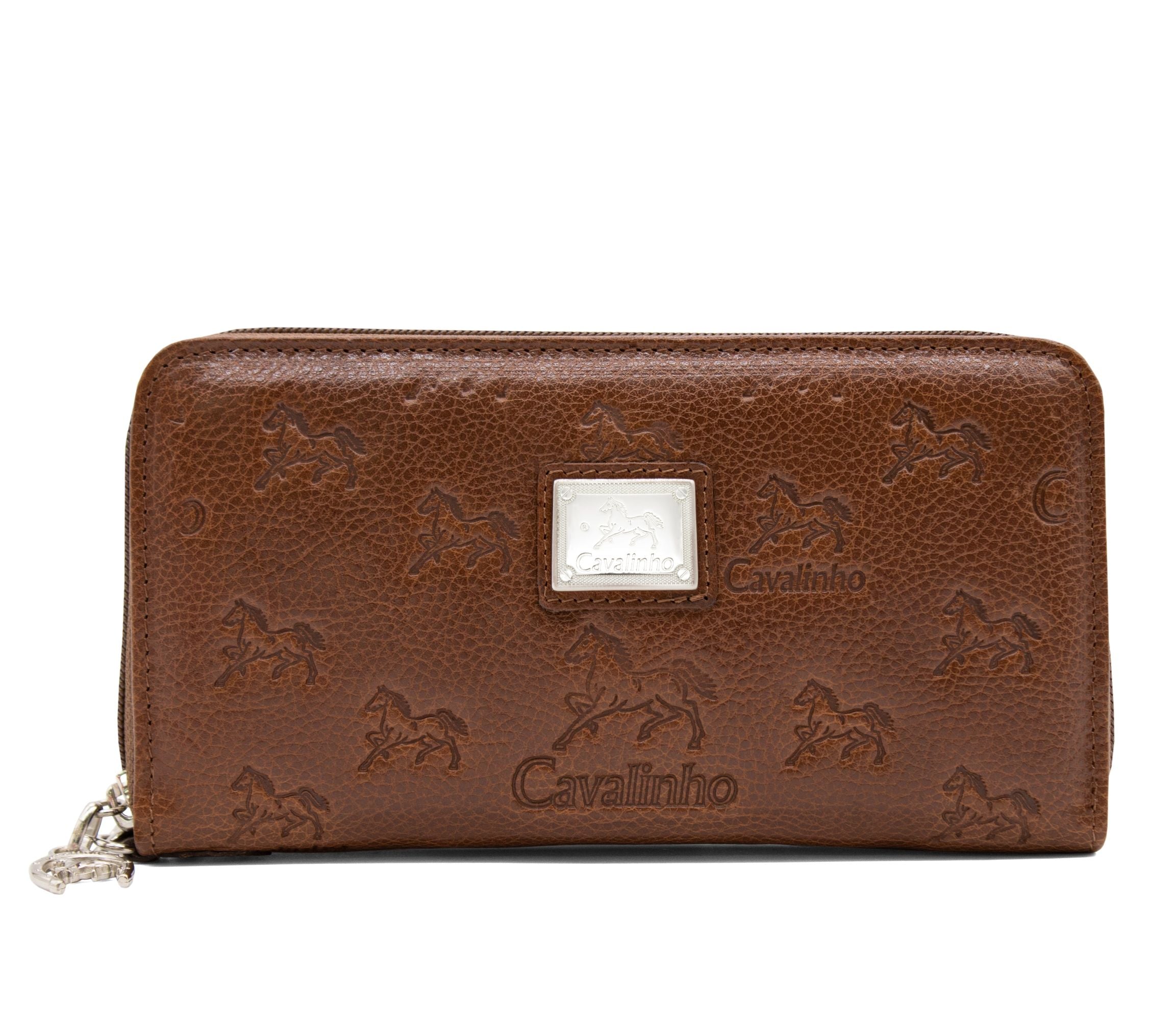 Cavalinho Cavalo Lusitano Leather Wristlet - SaddleBrown SKU 28090212.13 #color_SaddleBrown