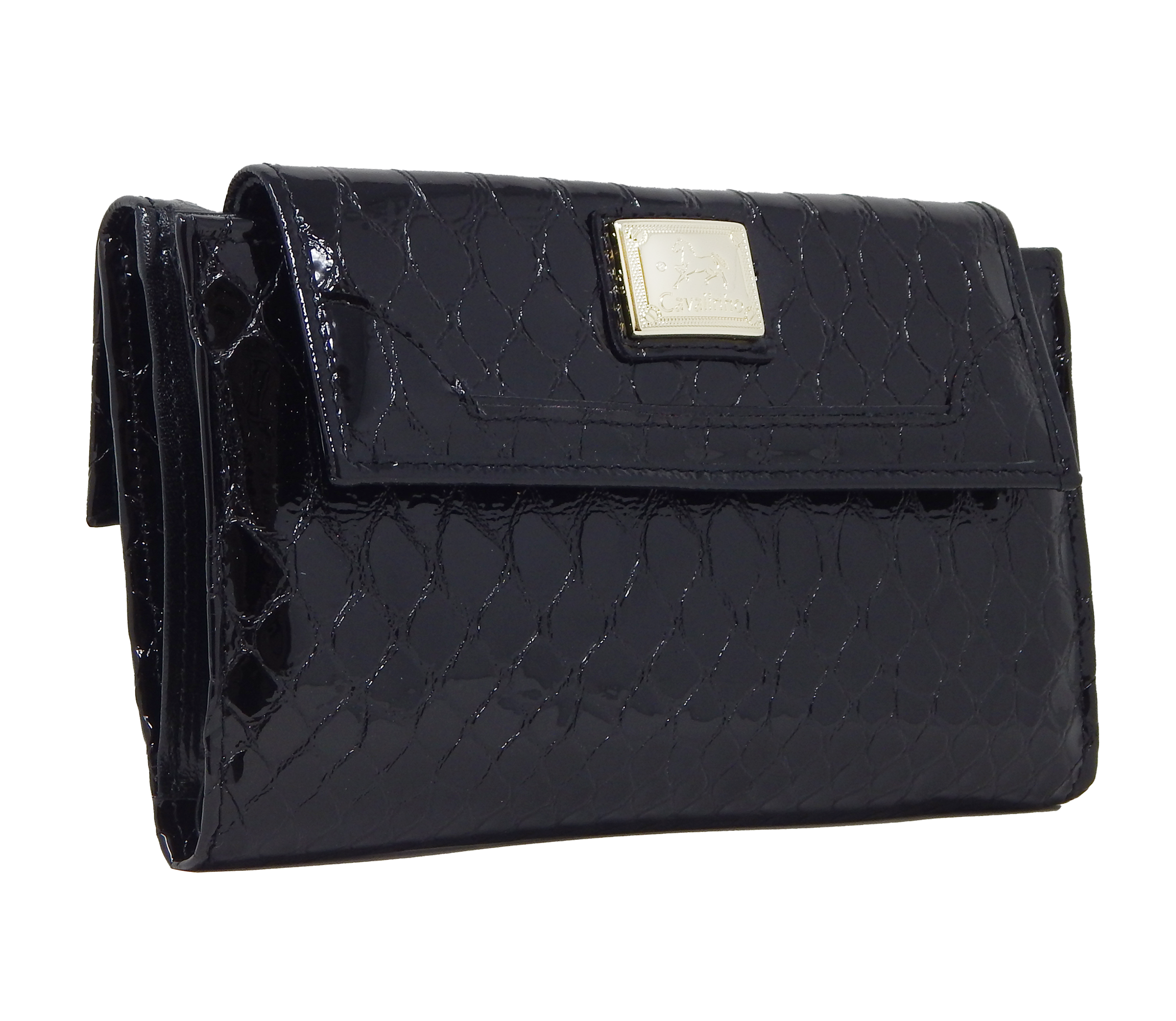 Cavalinho Gallop Patent Leather Wallet for Women SKU 28170206.01 #color_Black