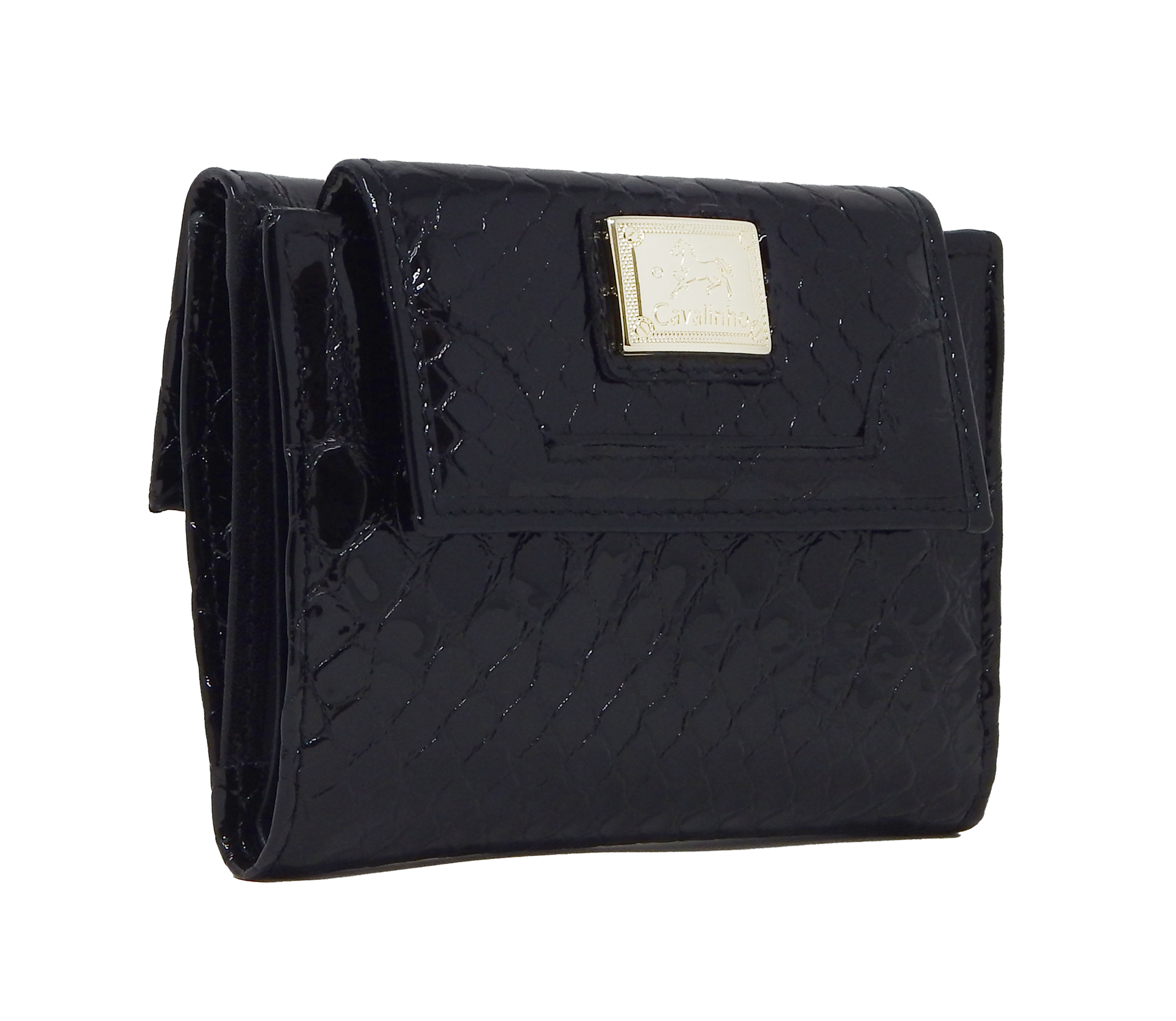 Cavalinho Gallop Patent Leather Wallet for Women SKU 28170215.01 #color_Black