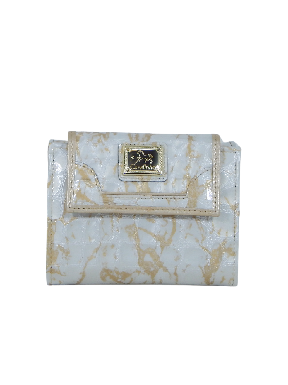 Cavalinho Gallop Patent Leather Wallet for Women SKU 28170215.31 #color_Beige / White