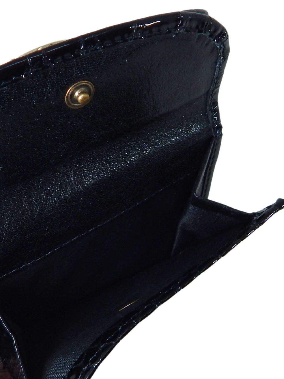 Cavalinho Gallop Compact Patent Leather Wallet SKU 28170574.01 #color_black