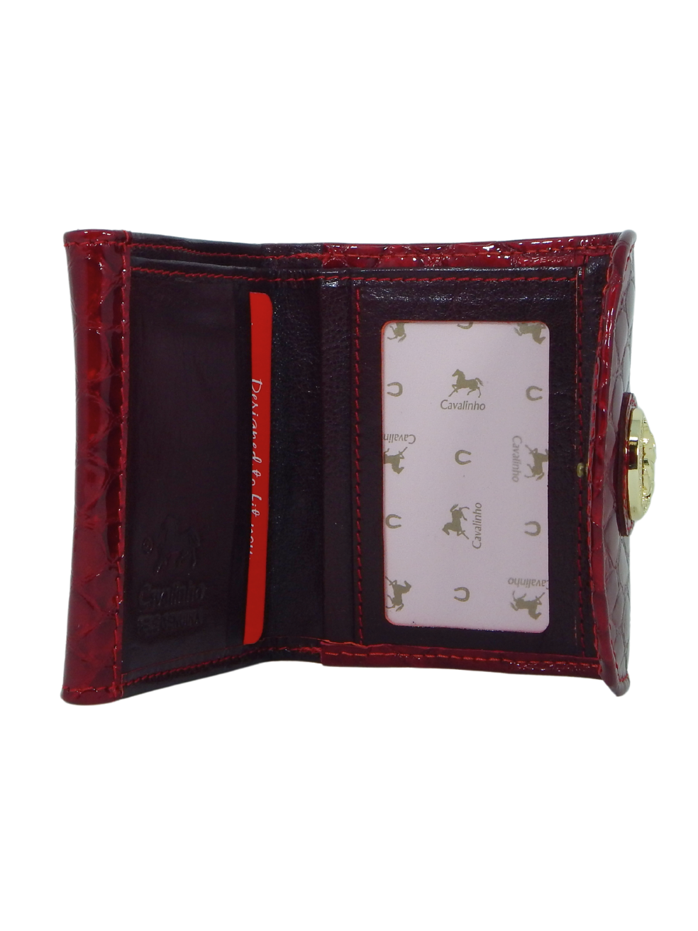 Cavalinho Gallop Compact Patent Leather Wallet SKU 28170574.04 #color_red