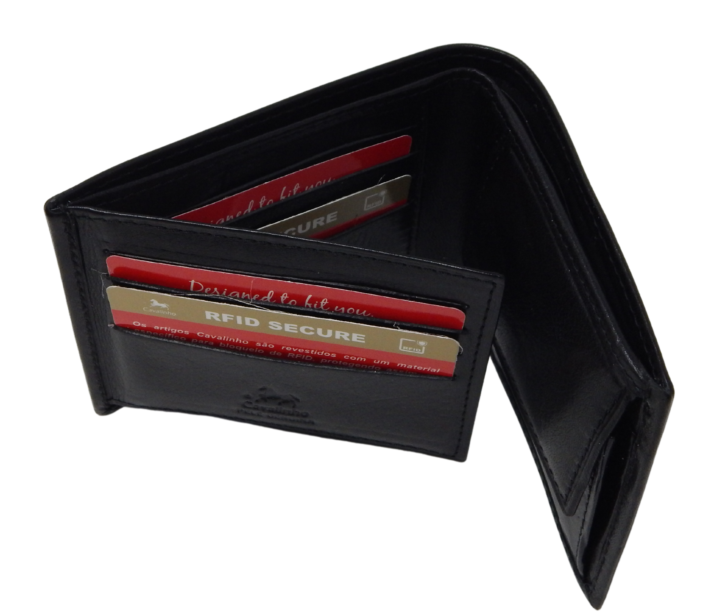 #color_ Black | Cavalinho Men's Trifold Leather Wallet - Black - 28610517.01_P05