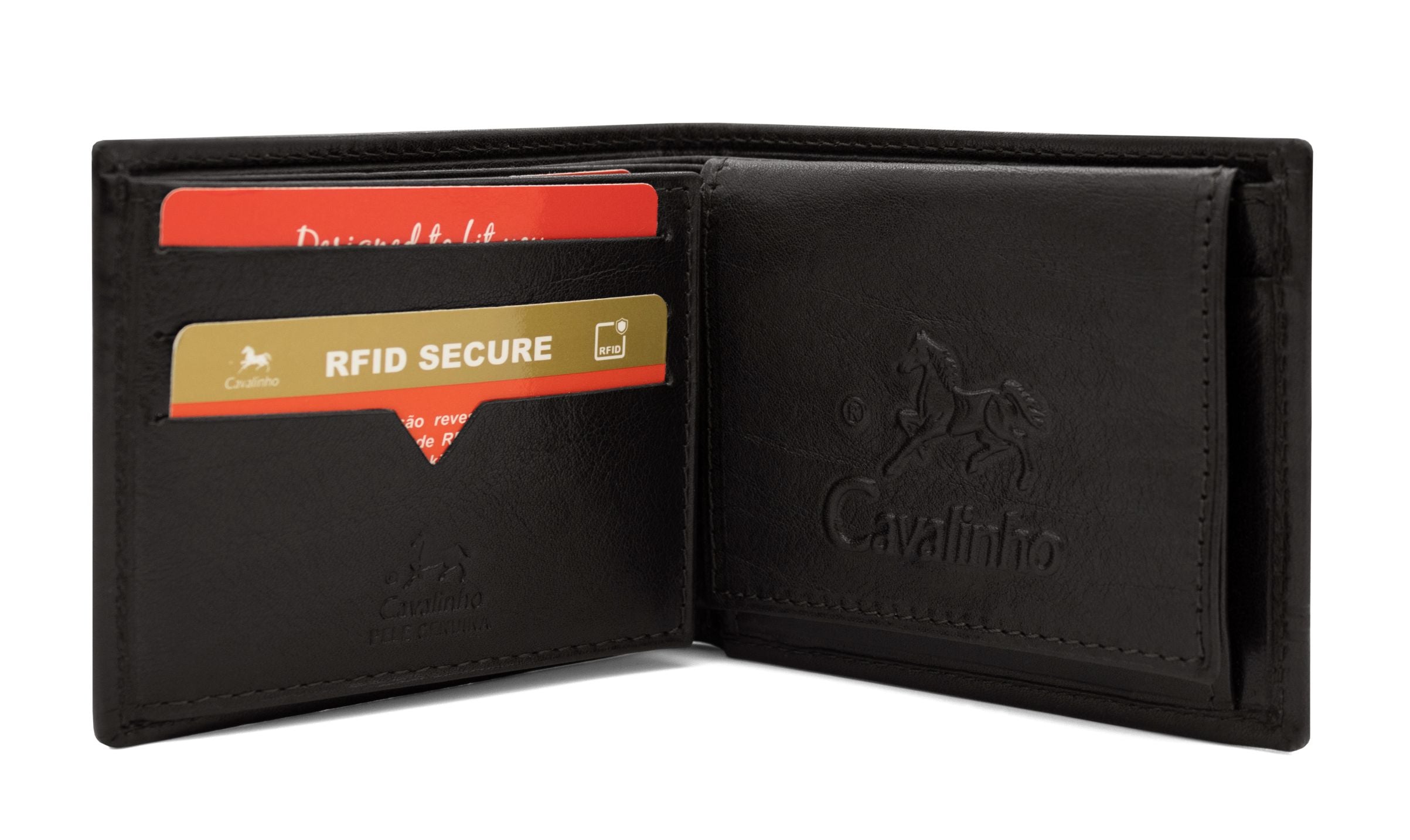 #color_ Black | Cavalinho Men's Leather Trifold Leather Wallet - Black - 28610529.01_2