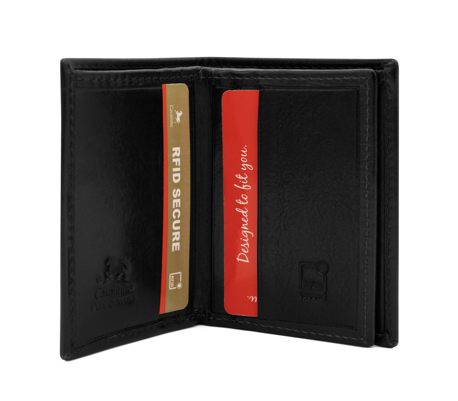 #color_ Black | Cavalinho Men's Bifold Slim Leather Wallet - Black - 28610533.01_2