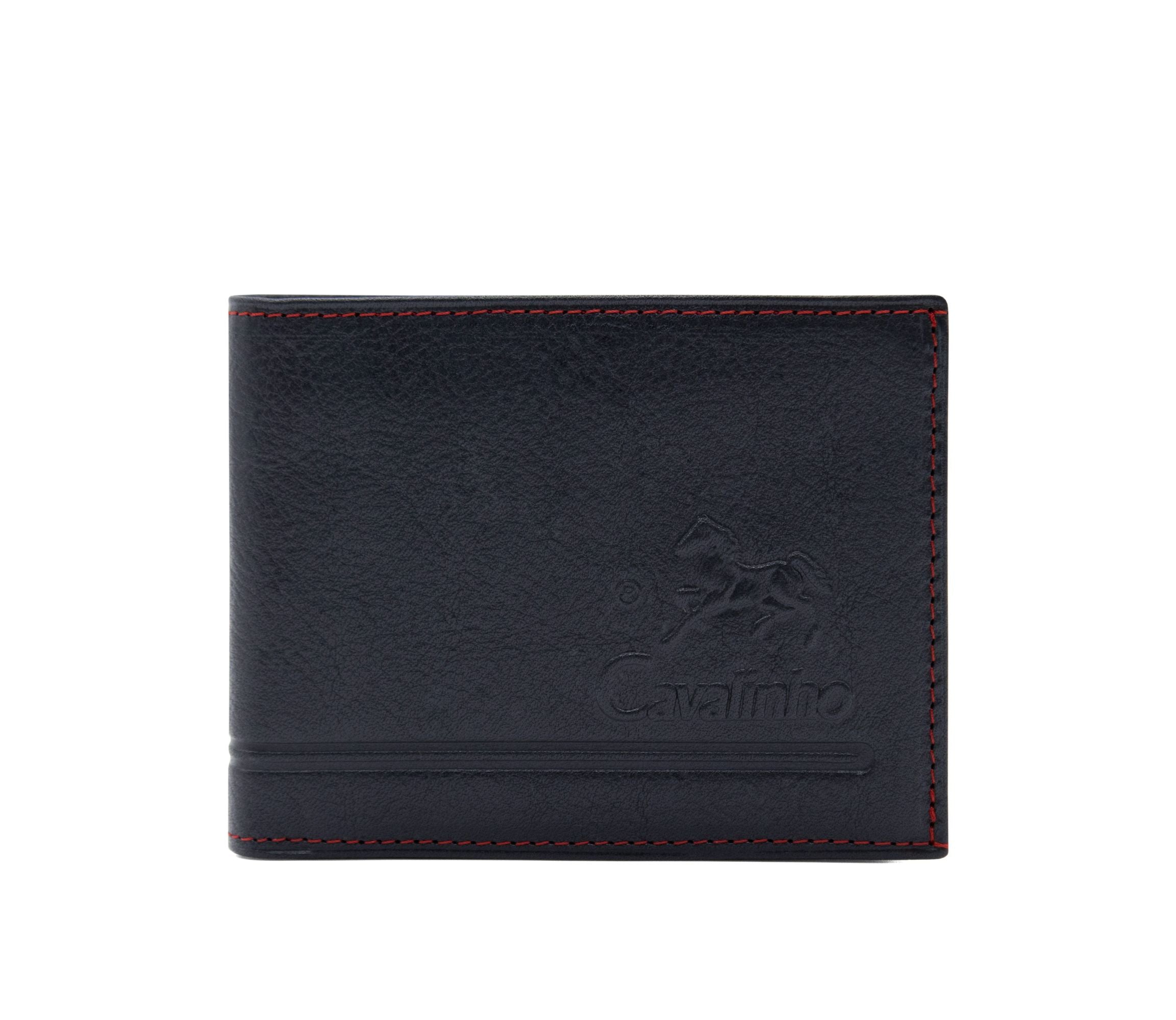 #color_ Navy | Cavalinho Men's Navy Trifold Leather Wallet - Navy - 28640505.03_1