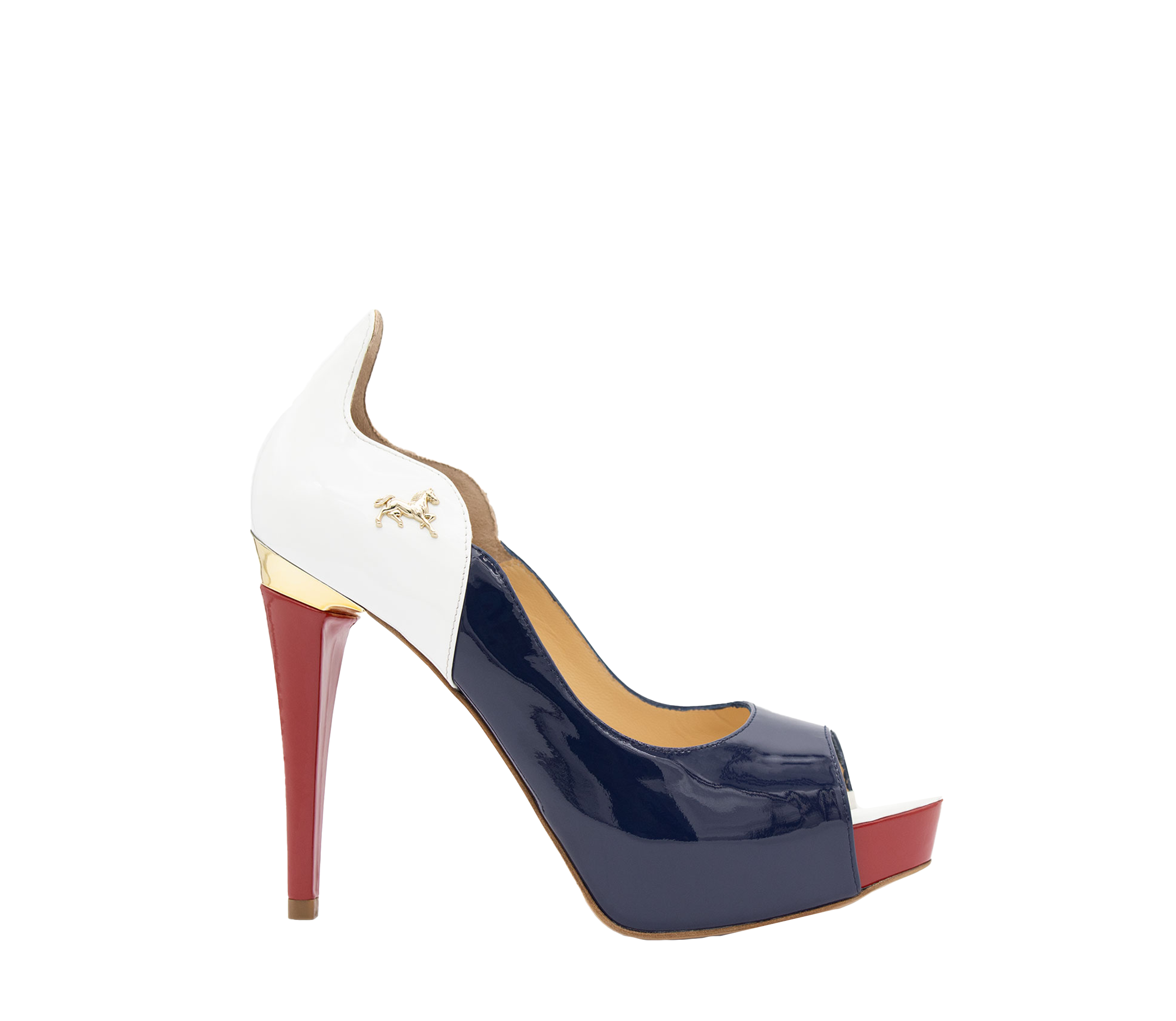 Cavalinho Gold Platform High Heels SKU 48100586.22 #color_navy / white / red