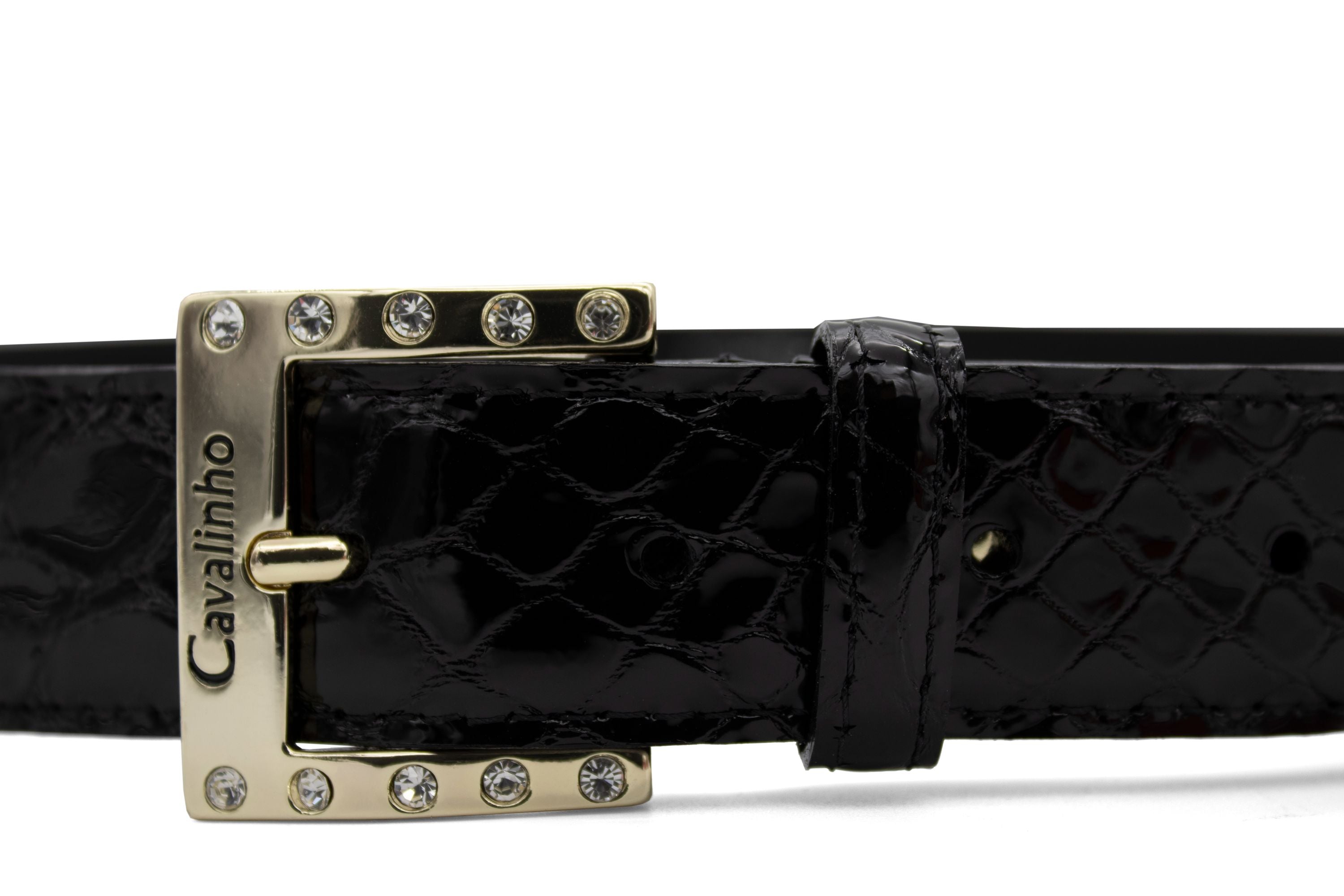 Cavalinho Gallop Patent Leather Belt for Women SKU 58010805.01 #color_black