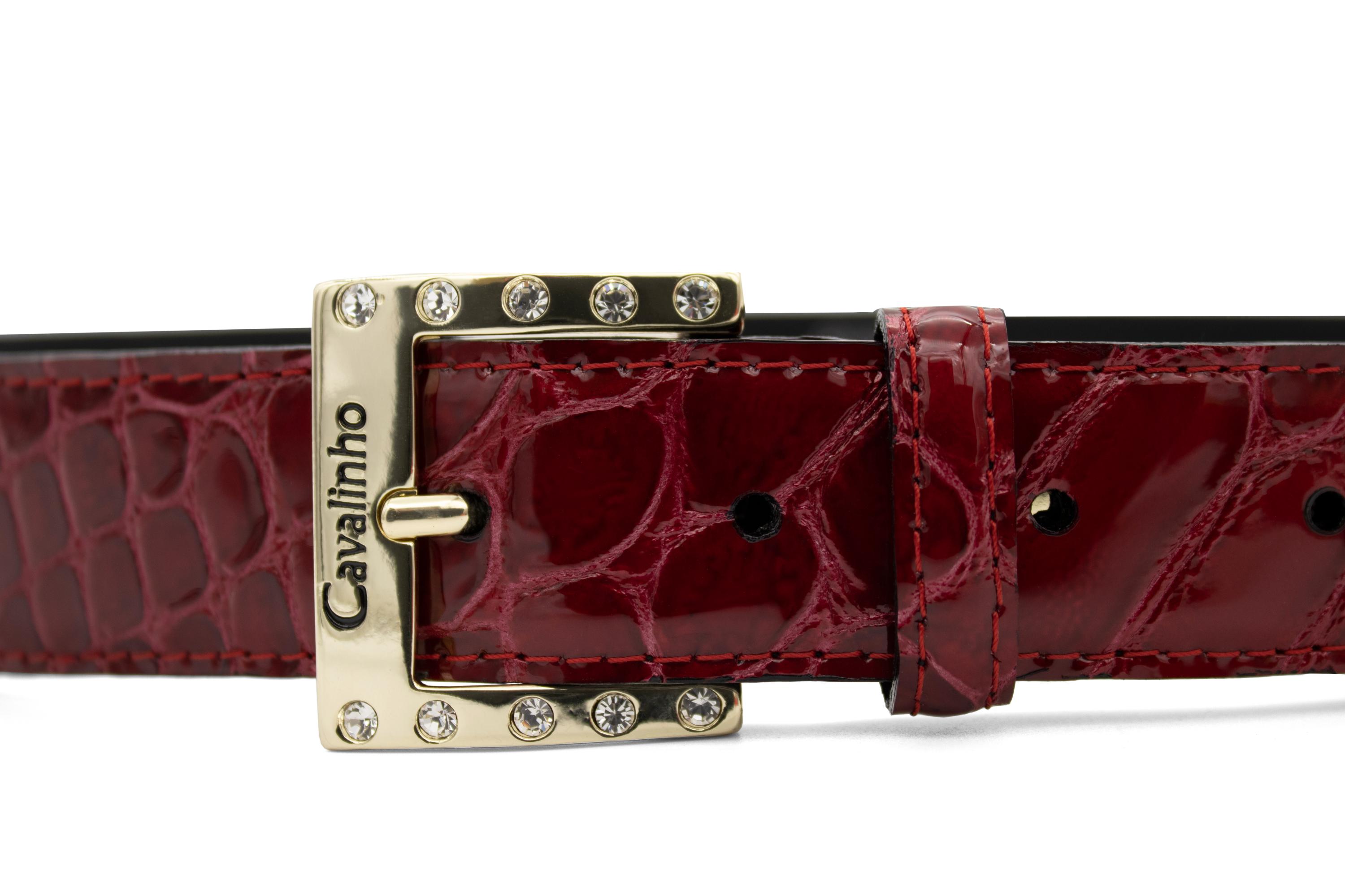 Cavalinho Gallop Patent Leather Belt for Women SKU 58010805.04 #color_red