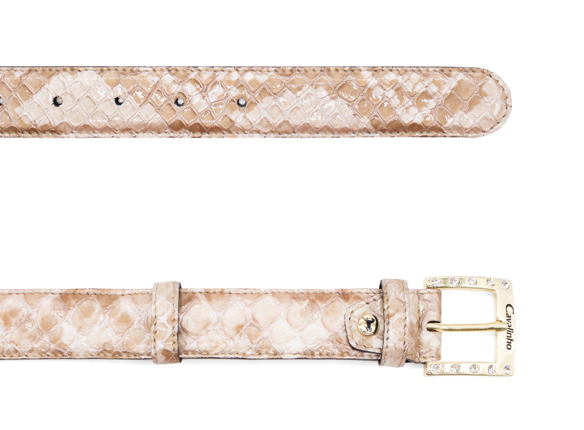 Cavalinho Gallop Patent Leather Belt for Women SKU 58010805.05 #color_beige