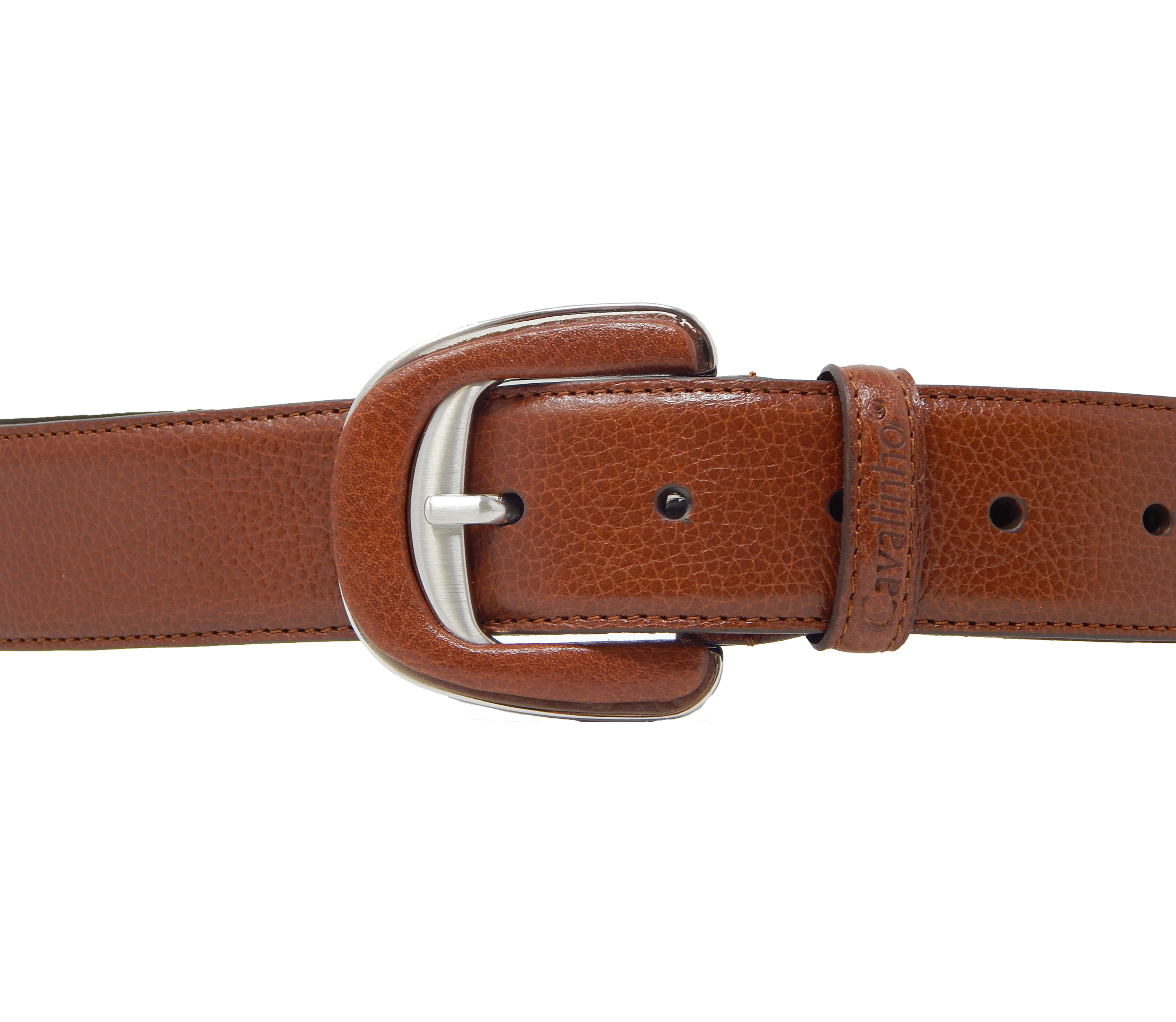 #color_ SaddleBrown Silver | Cavalinho Classic Smooth Leather Belt - SaddleBrown Silver - 58010906.13.S_2