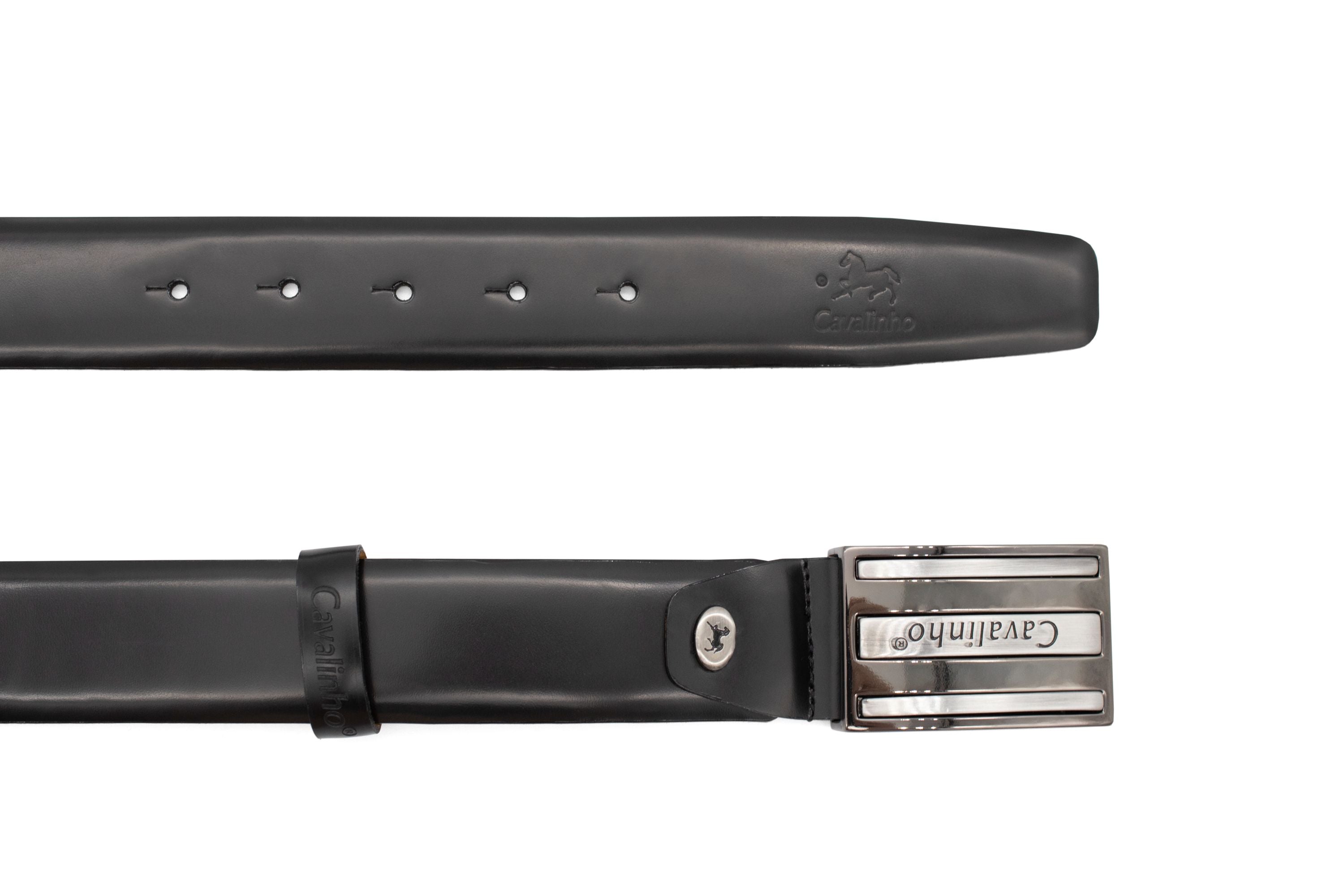 #color_ Black Silver | Cavalinho Smooth Leather Belt - Black Silver - 58020515.01_3