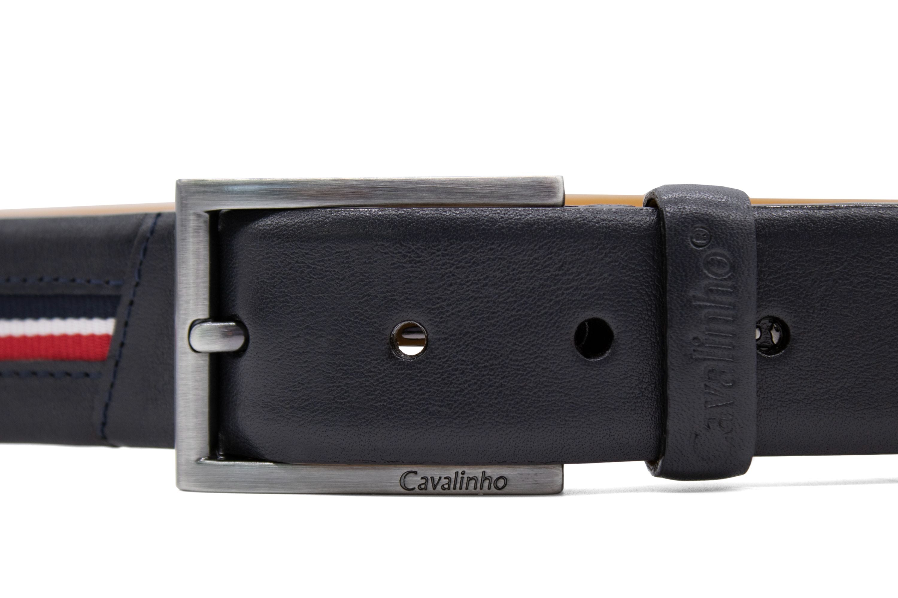 Cavalinho The Sailor Sporty Leather Belt for Men SKU 58020543.22 #color_navy