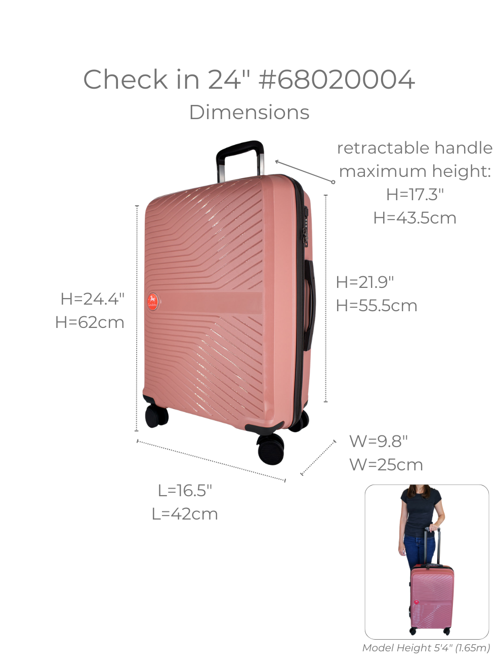 Cavalinho Colorful Check-in Hardside Luggage (24") SKU 68020004.24 #color_yellow, lilac, black, DarkTurquoise, navy, salmon, white, coral, lightblue, green, pink, ocean blue, sand, grey, pastel blue