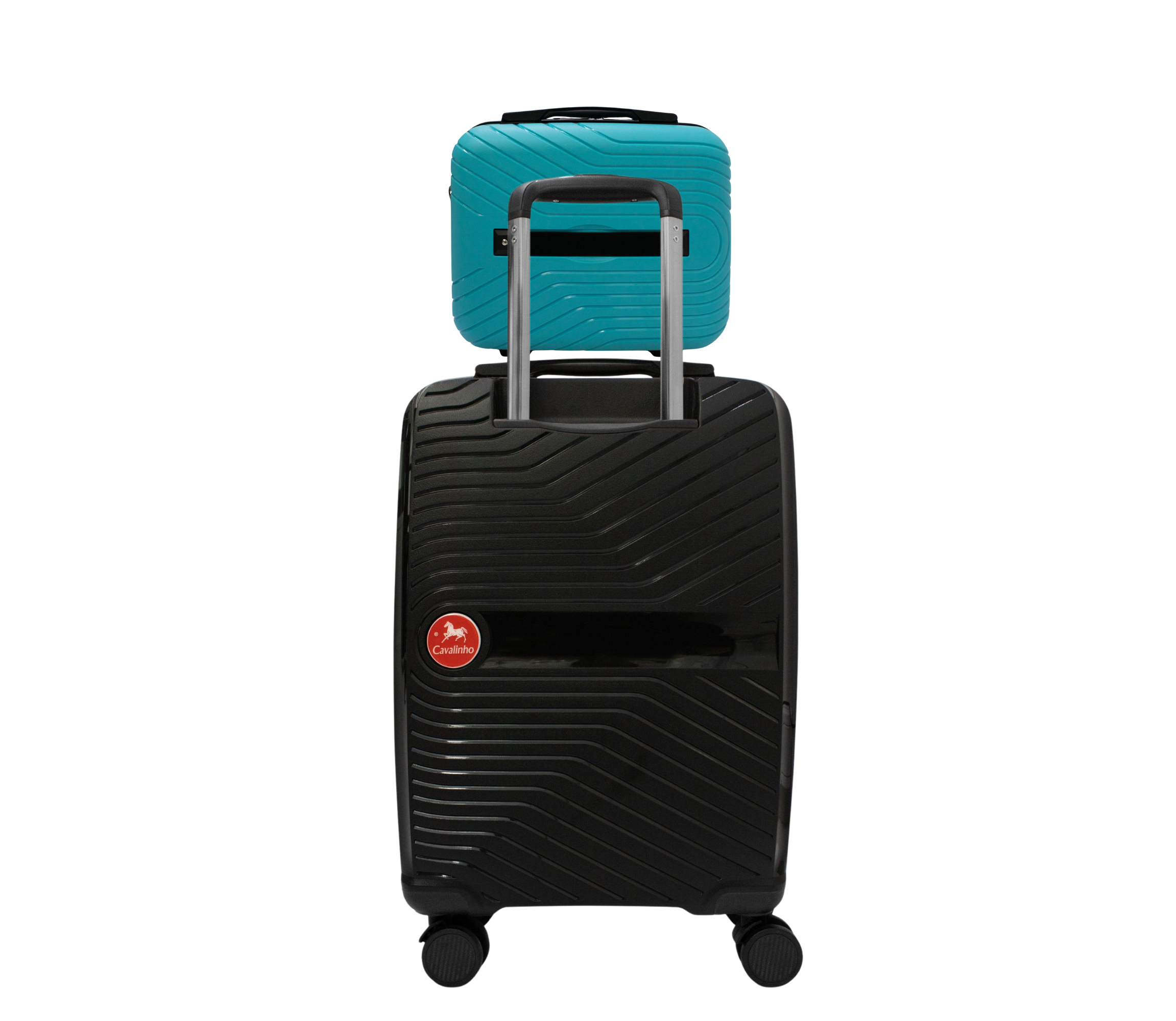 #color_ DarkTurquoise Black | Cavalinho Canada & USA Colorful 2 Piece Luggage Set (15" & 19") - DarkTurquoise Black - 68020004.2501.S1519._2