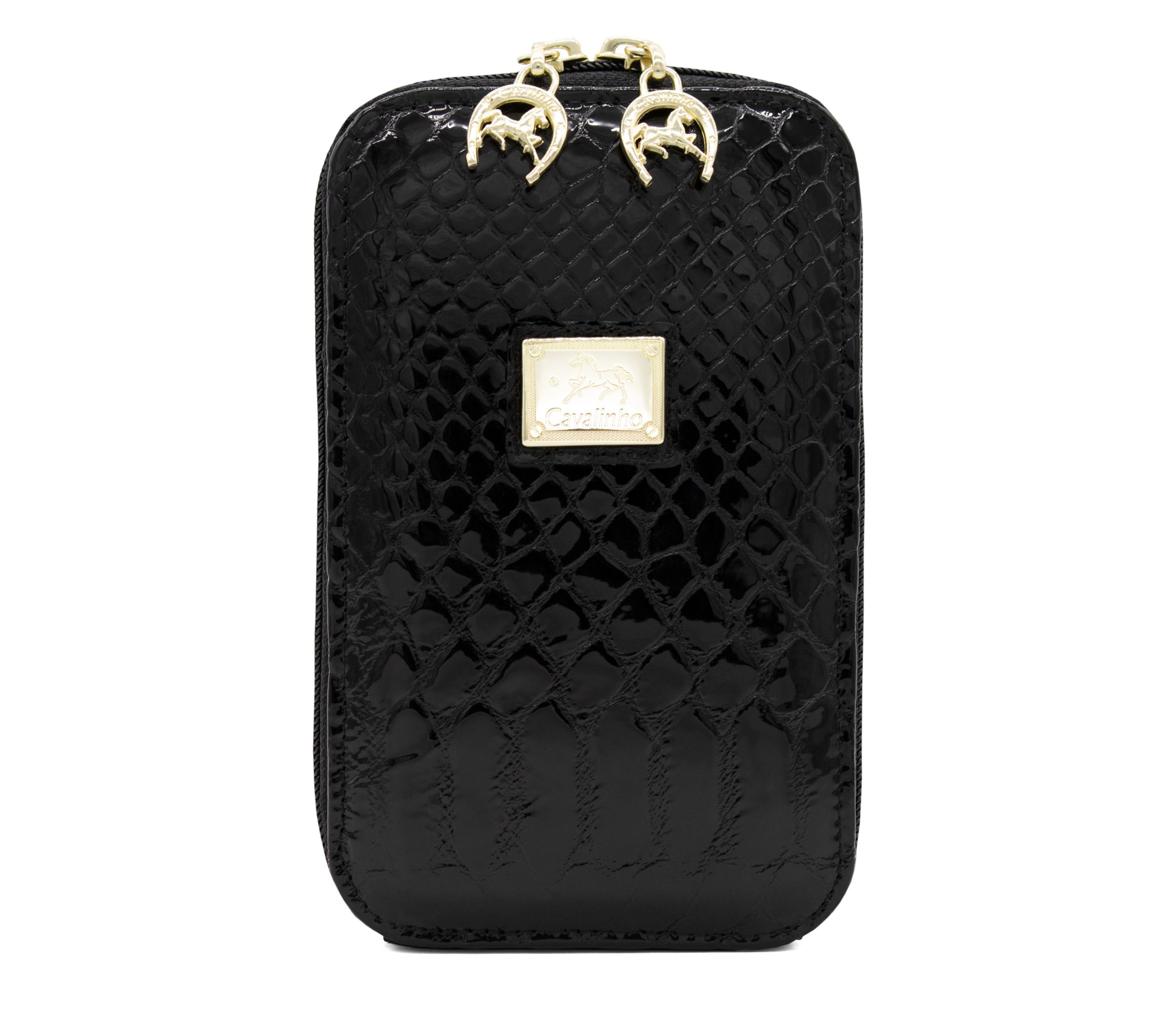 #color_ Black | Cavalinho Gallop Patent Leather Phone Purse - Black - Artboard4