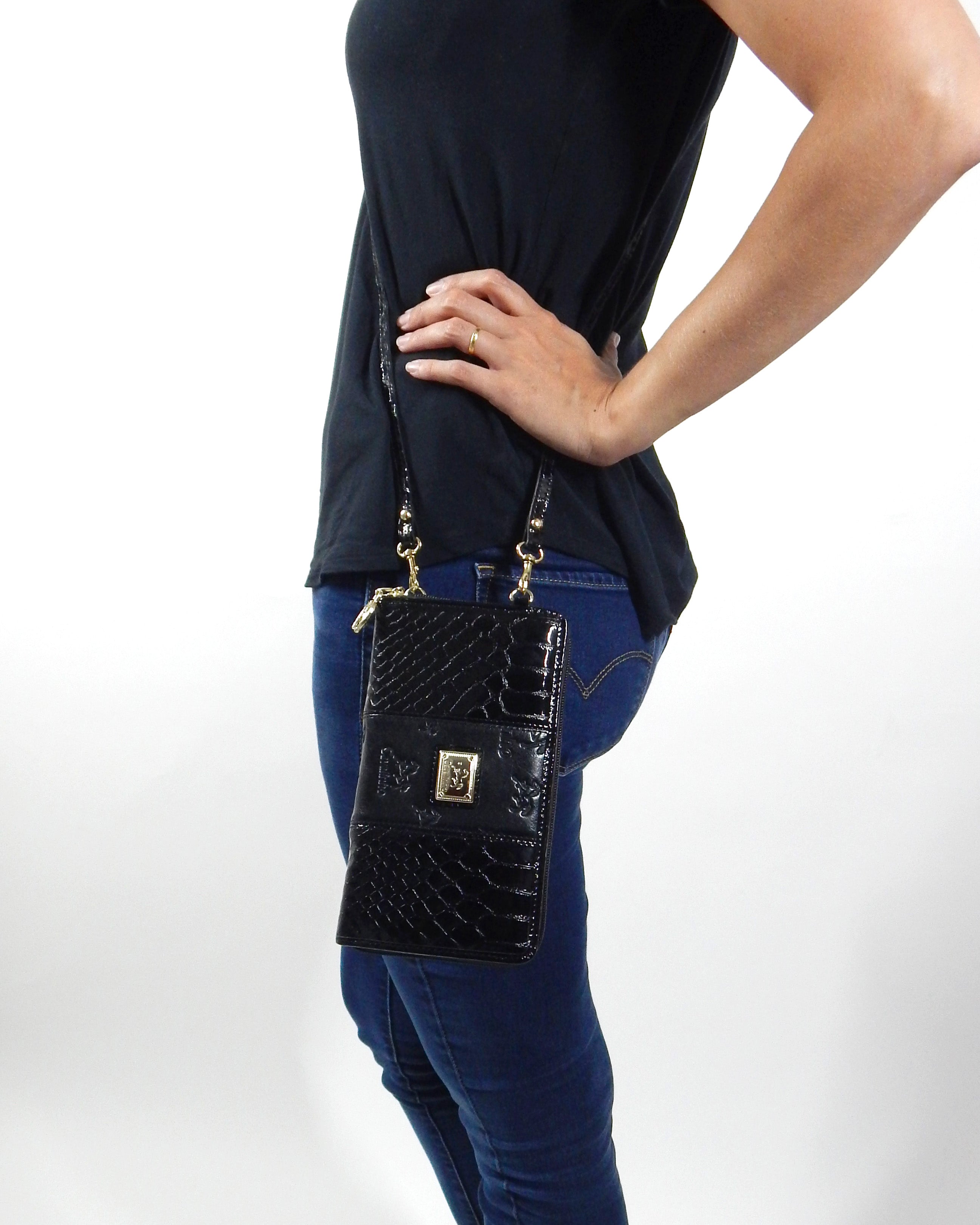 #color_ Black | Cavalinho Gallop Phone Crossbody Bag & Wallet - Black - bodyshot_0282